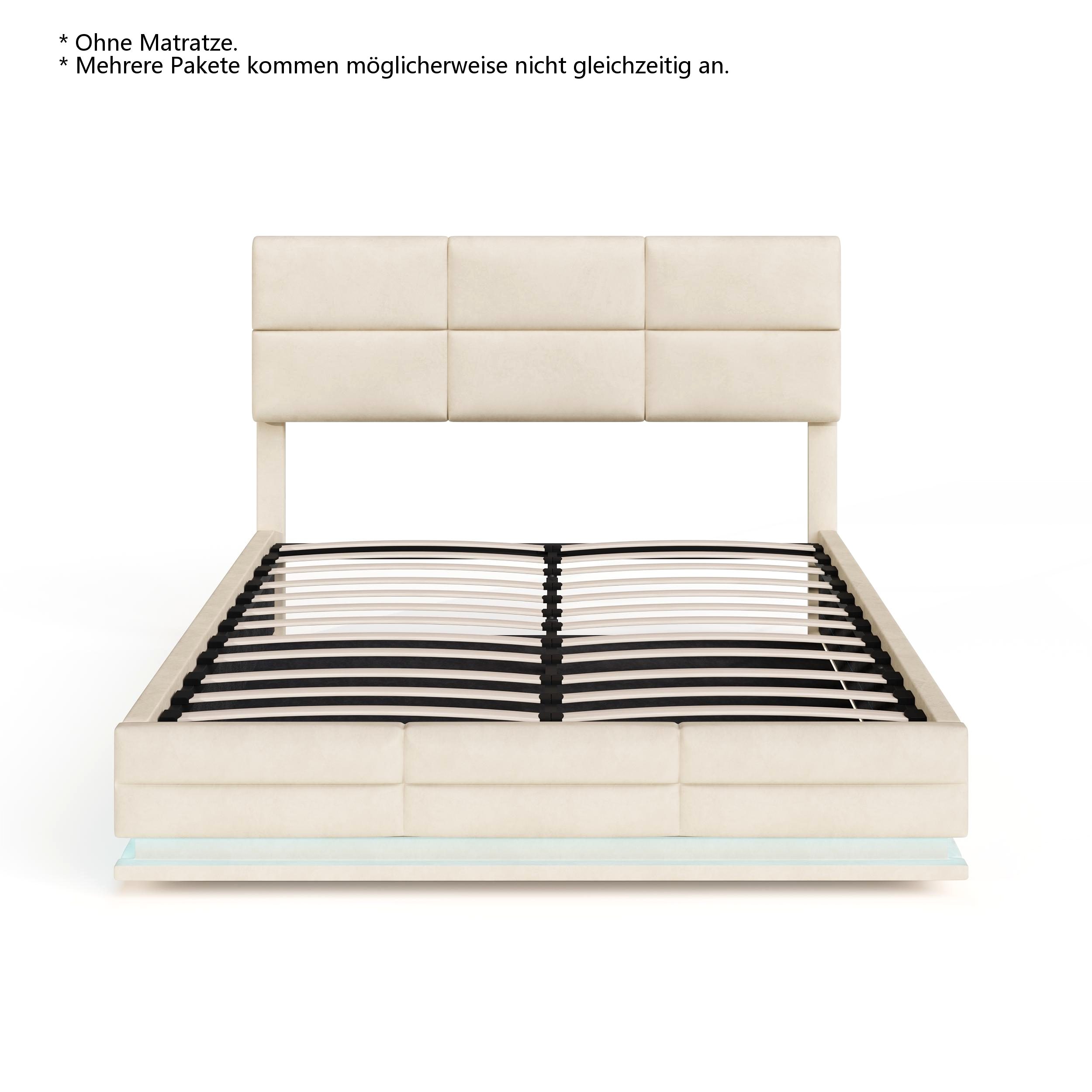 LVHOM Boxbett 90/140/160/180x200 cm mit LED, USB, Typ C-Ladeanschluss, Bett günstig online kaufen