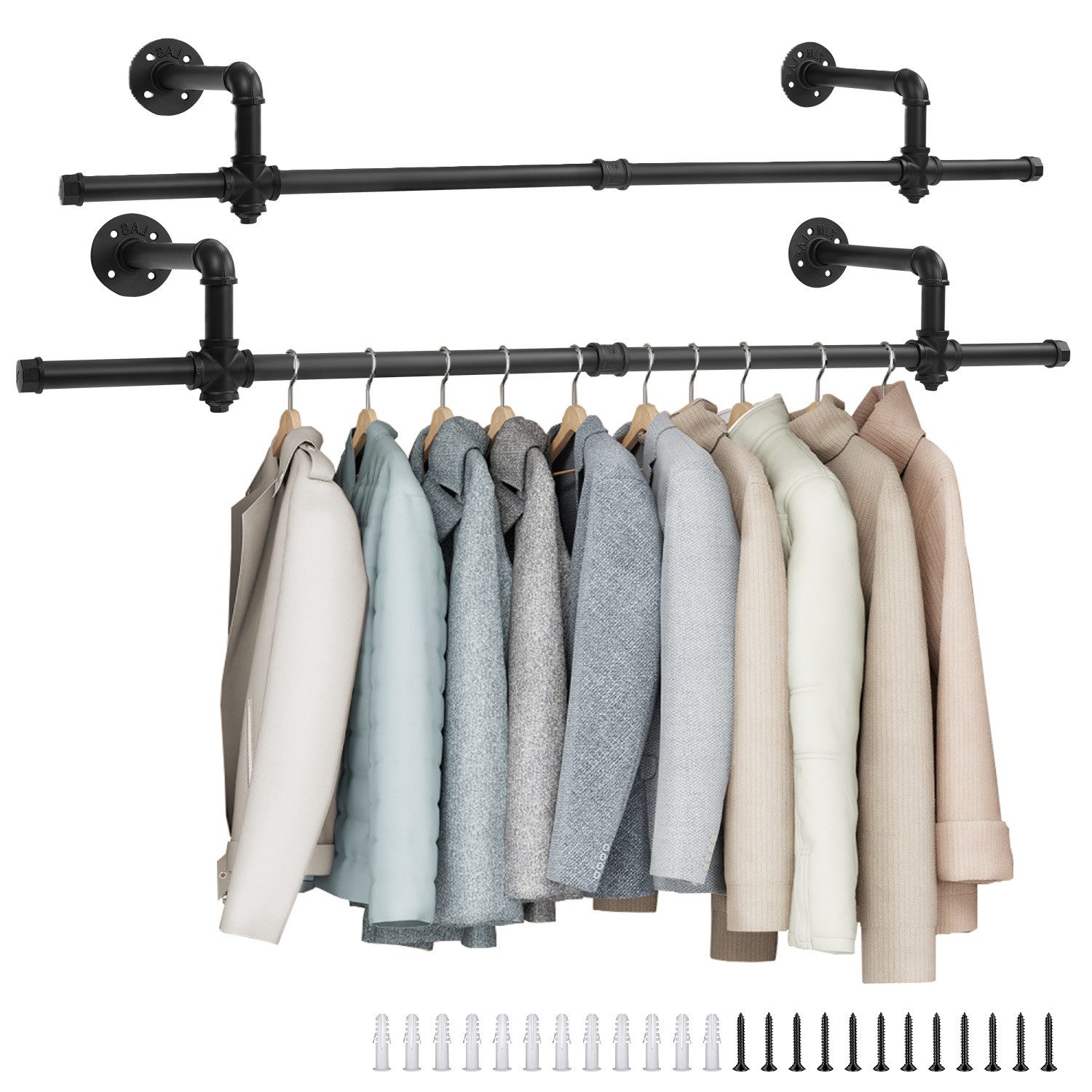 DOPWii Kleiderstange Wandgarderobe, Kleiderständer für die Wand, 50 kg Bela günstig online kaufen