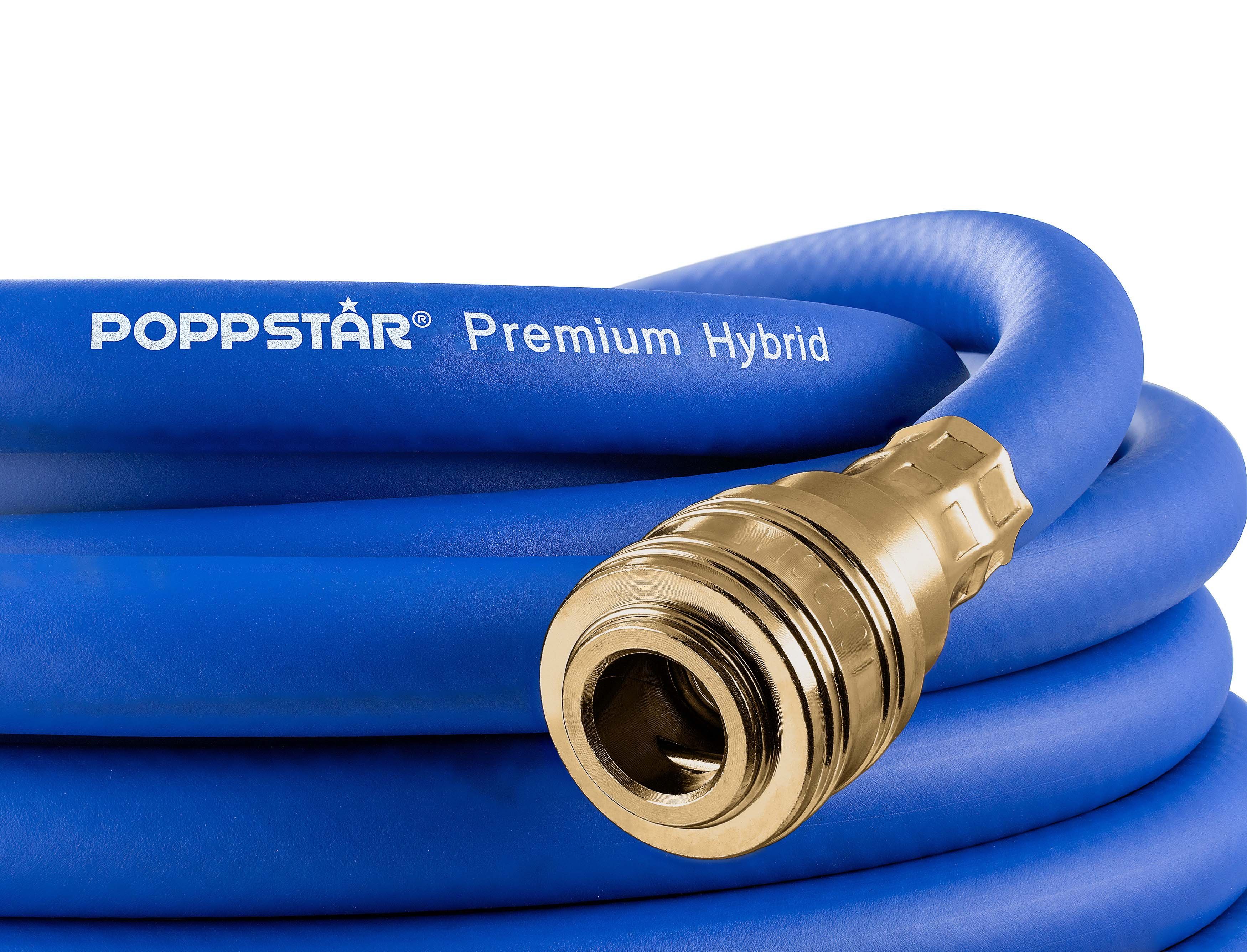 Poppstar Druckluftwerkzeug Druckluftschlauch mit Messing-Schnellkupplungen, 20 Hybrid-PVC-Polymer), bar (aus (Innendurchmesser bis Luftdruck 9,2mm)