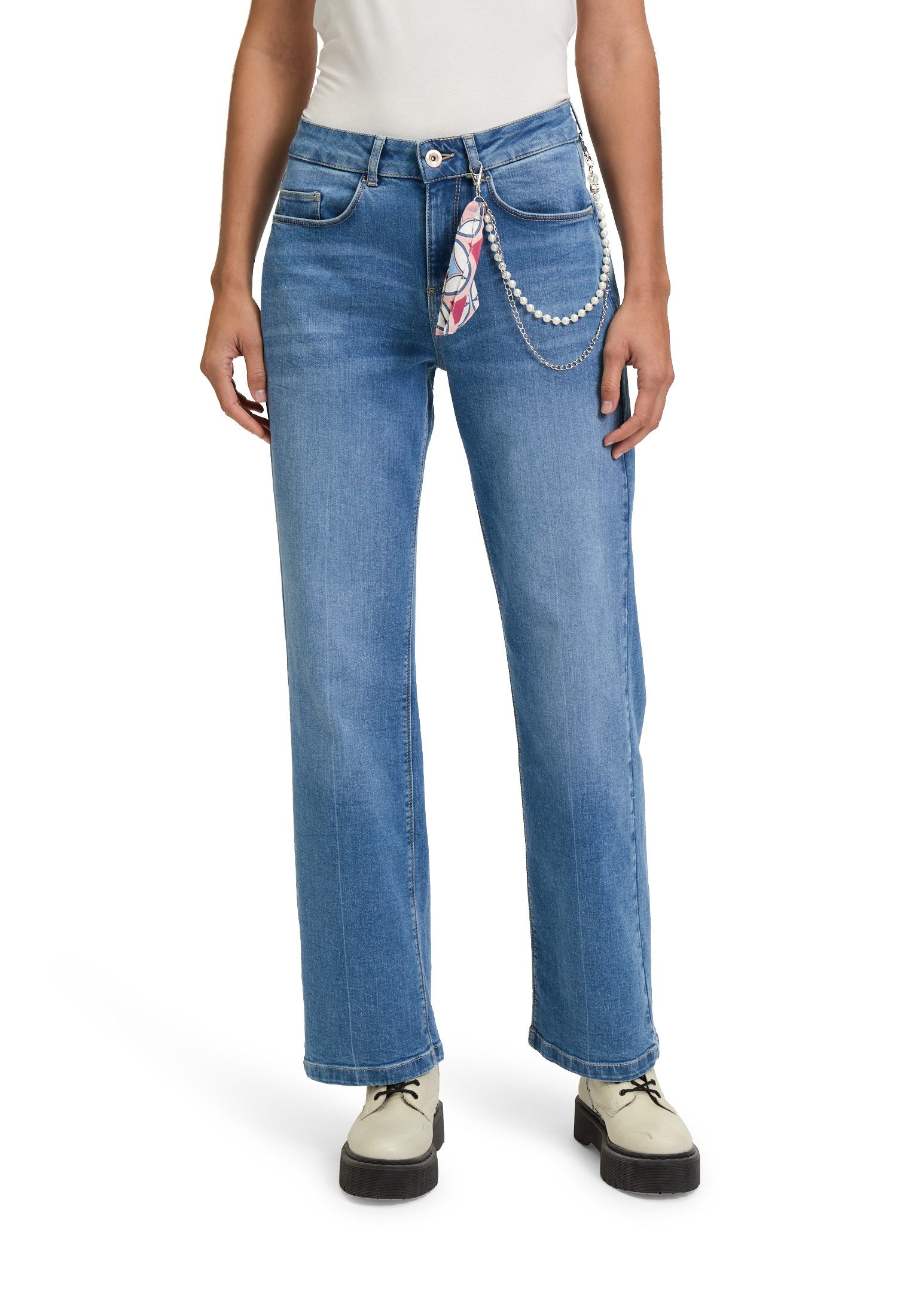 Cartoon Damen Jeans Mit Strass-Steinen – Gerade Passform, 76 Cm Schrittlänge, Trendy & Stylisch