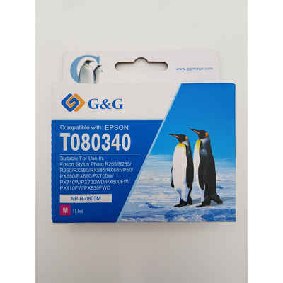 G&G Tonerpatrone Kompatible Tinte zu Epson C13T08034011, T0803, Magenta, ca. 220 Seiten