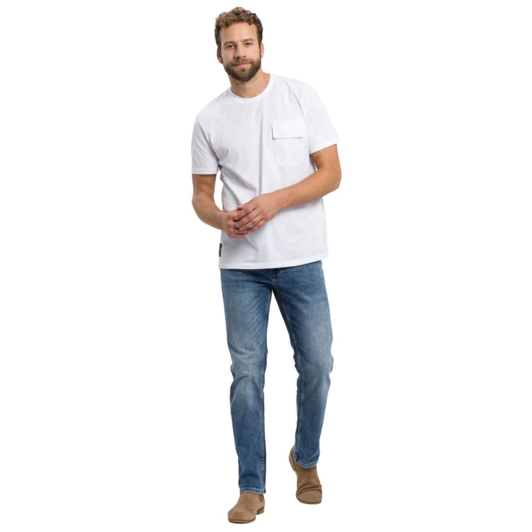 CROSS JEANS® Slim-fit-Jeans Damien E198-020 Mid Blue 5-Pocket Style