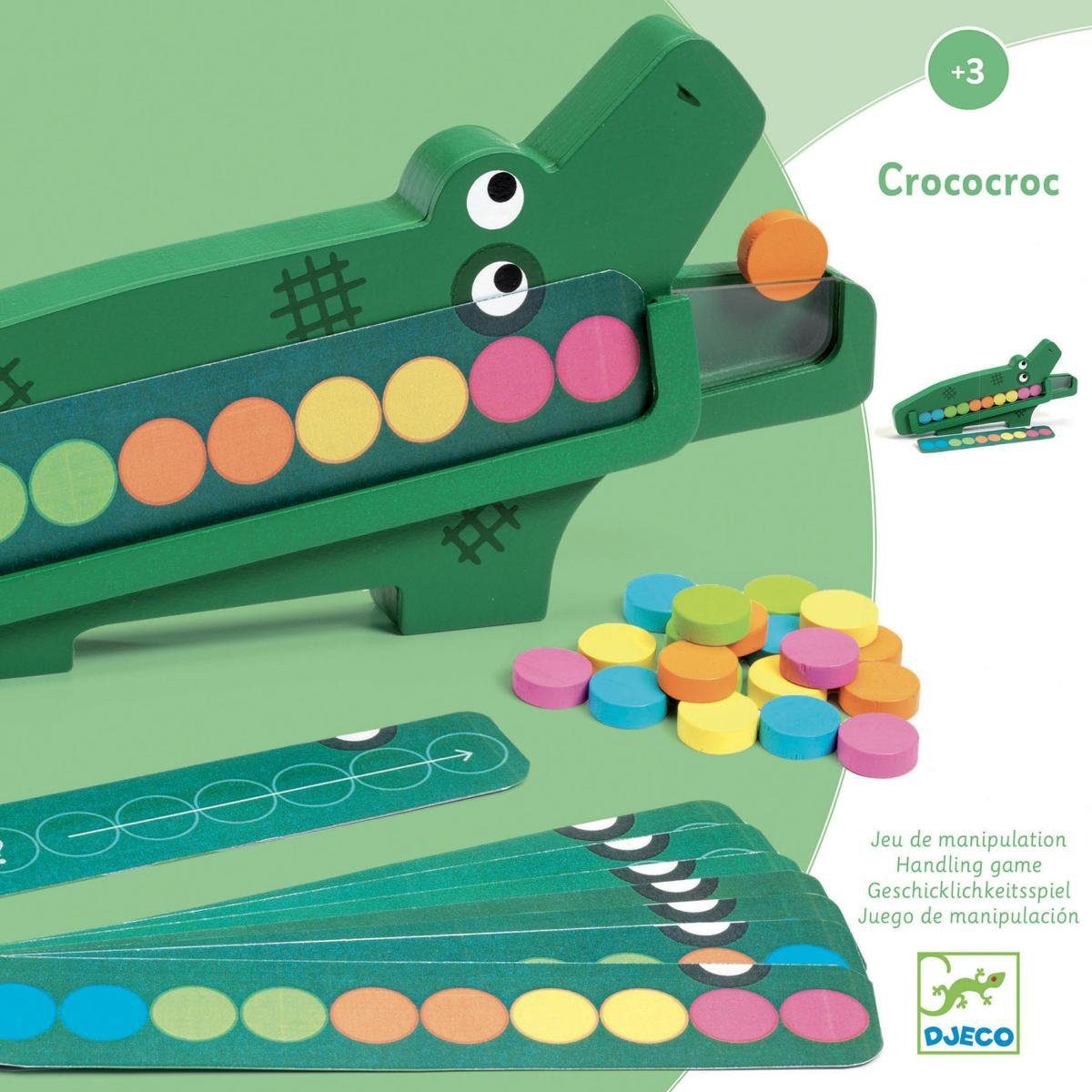 DJECO Lernspielzeug Lernspiel Crococroc Holzkrokodil Logikspiel Kinder ab 3 günstig online kaufen