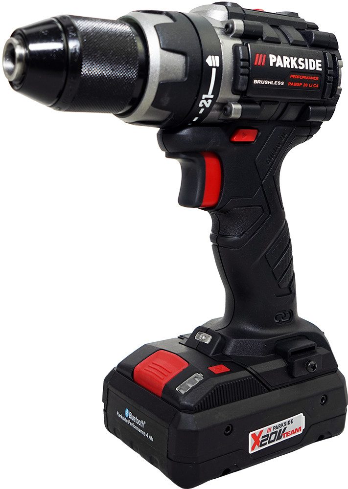 PARKSIDE PERFORMANCE® Akku-Bohrschrauber 20V Akku Bohrschrauber Аккумуляторные шуруповёрты PABSP 20 (inkl. 4Ah Smart Akku), 20 V, Kompaktes Gehäuse mit ergonomischer Softgrip-Ausstattung