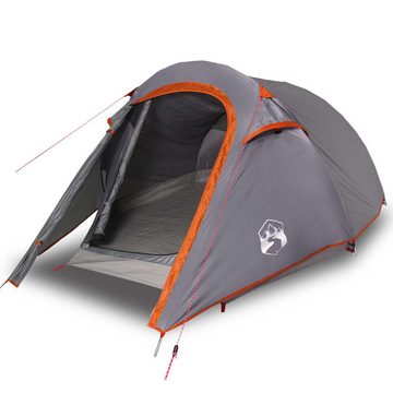 vidaXL Kuppelzelt Zelt Campingzelt Tunnelzelt 2 Personen Grau und Orange Wasserdicht
