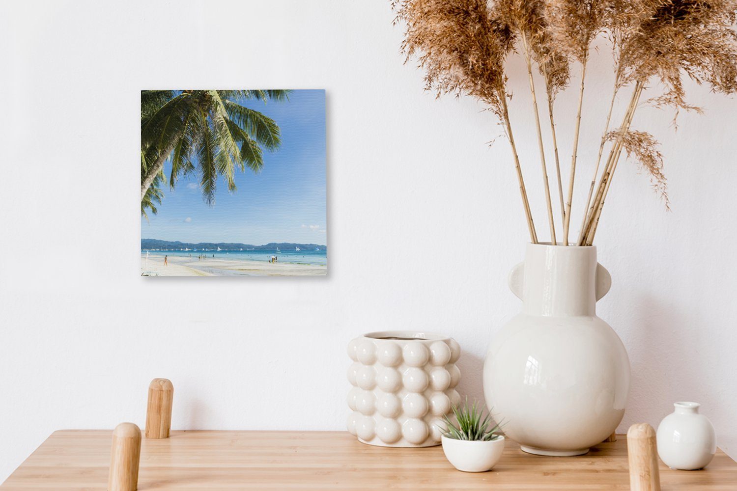 OneMillionCanvasses® St), Strand Bilder Palmen Wohnzimmer Schlafzimmer Boracay, am (1 Leinwandbild Leinwand für von