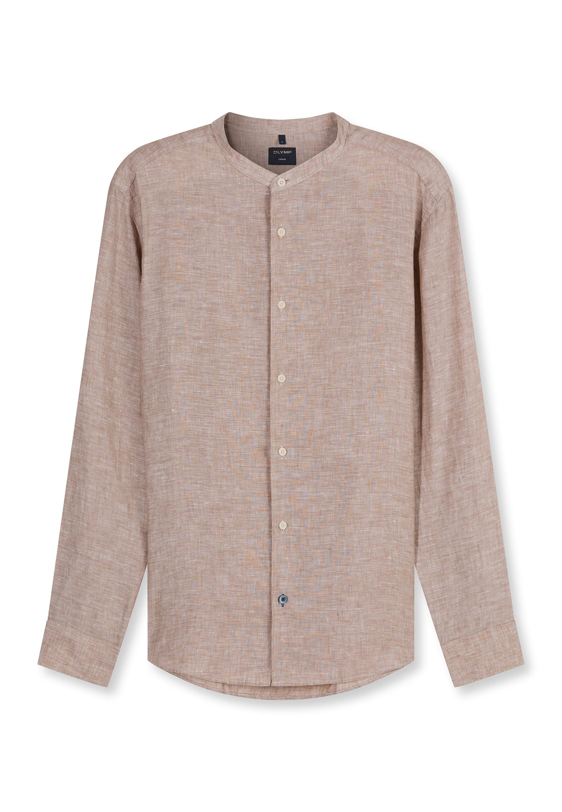 OLYMP Langarmhemd OLYMP Casual, Regular Fit, Stehkragen