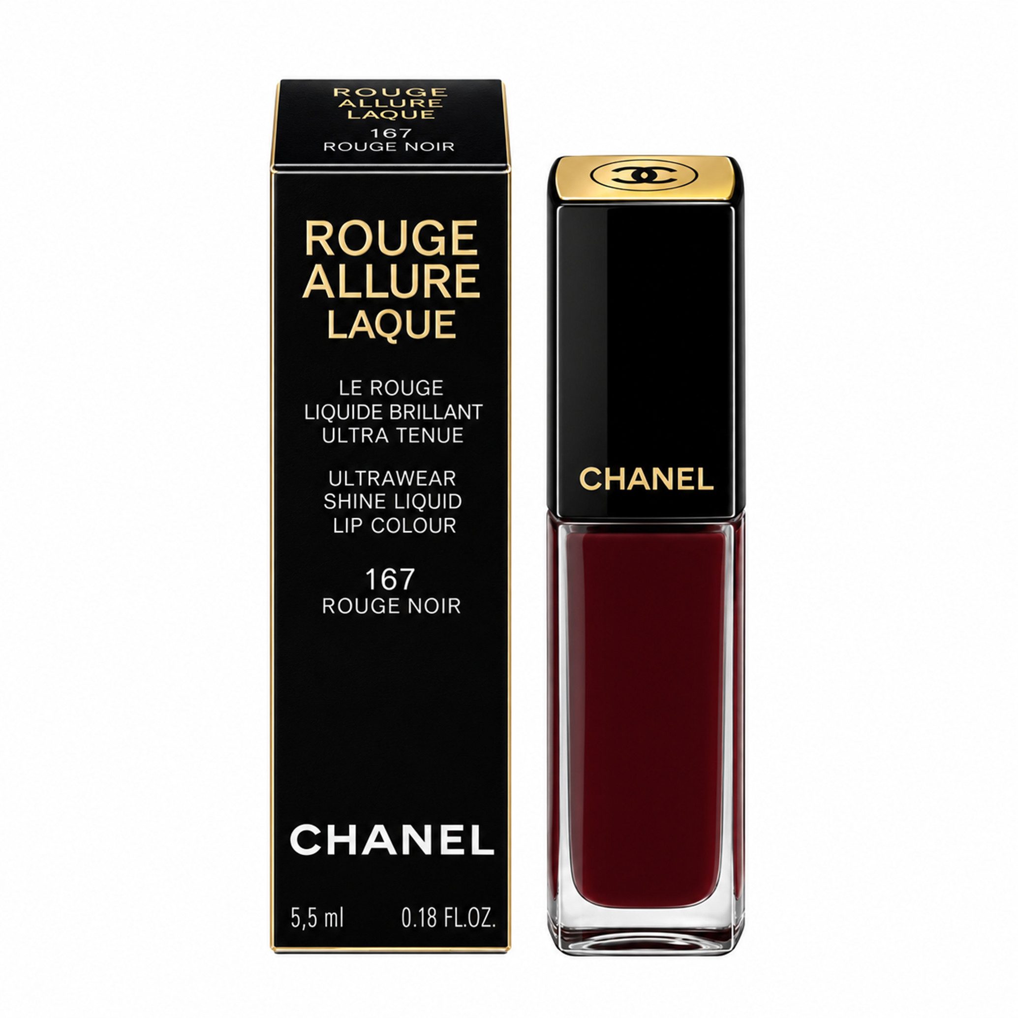 CHANEL Lippenstift Chanel Rouge Allure Laque 167 Rouge Noir 5,5ml