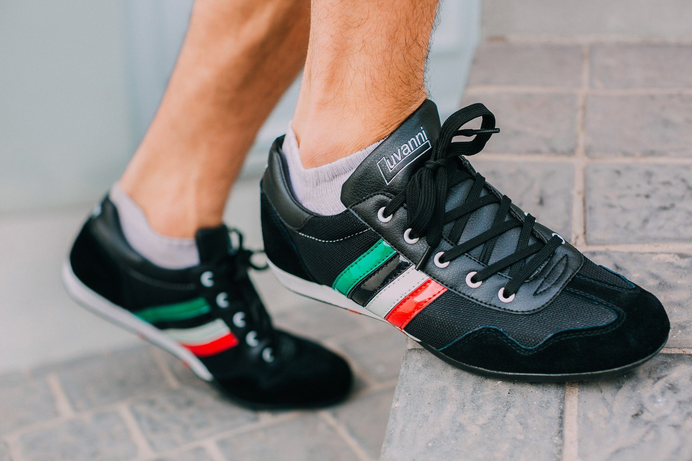 Luvanni Sneaker Echtleder Leder Schnürbindung Halbschuh Schuhe Freizeitschuh Sneaker