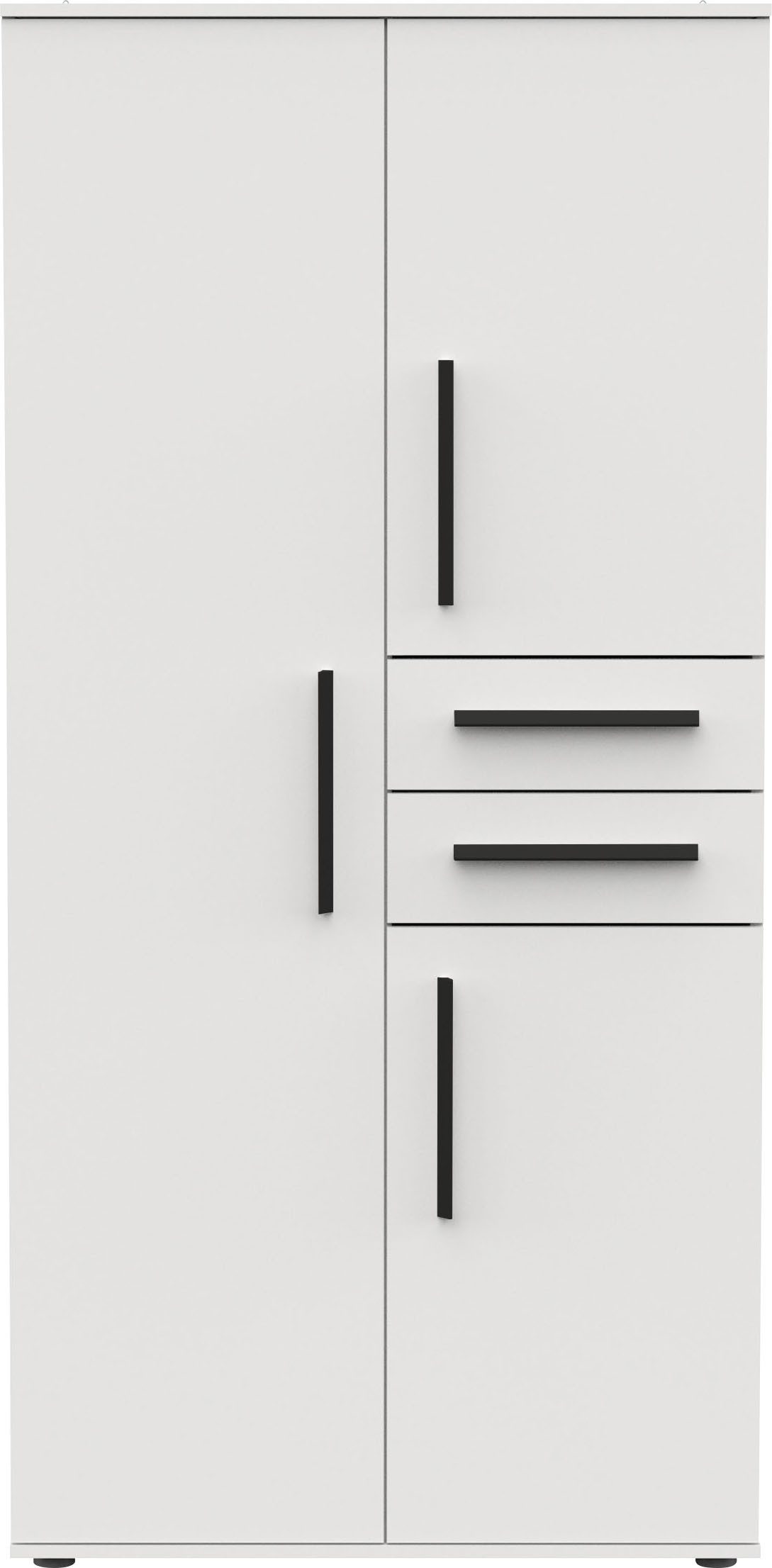 Demeyere GROUP Kleiderschrank VERSATIL – mit Schubladen in Komforthöhe & Metall-Kleiderstangen (B/H/ T ca. 90x190cmx50cm) viel Stauraum, robuste Spanplatte, pfl – Bild 2 von 5