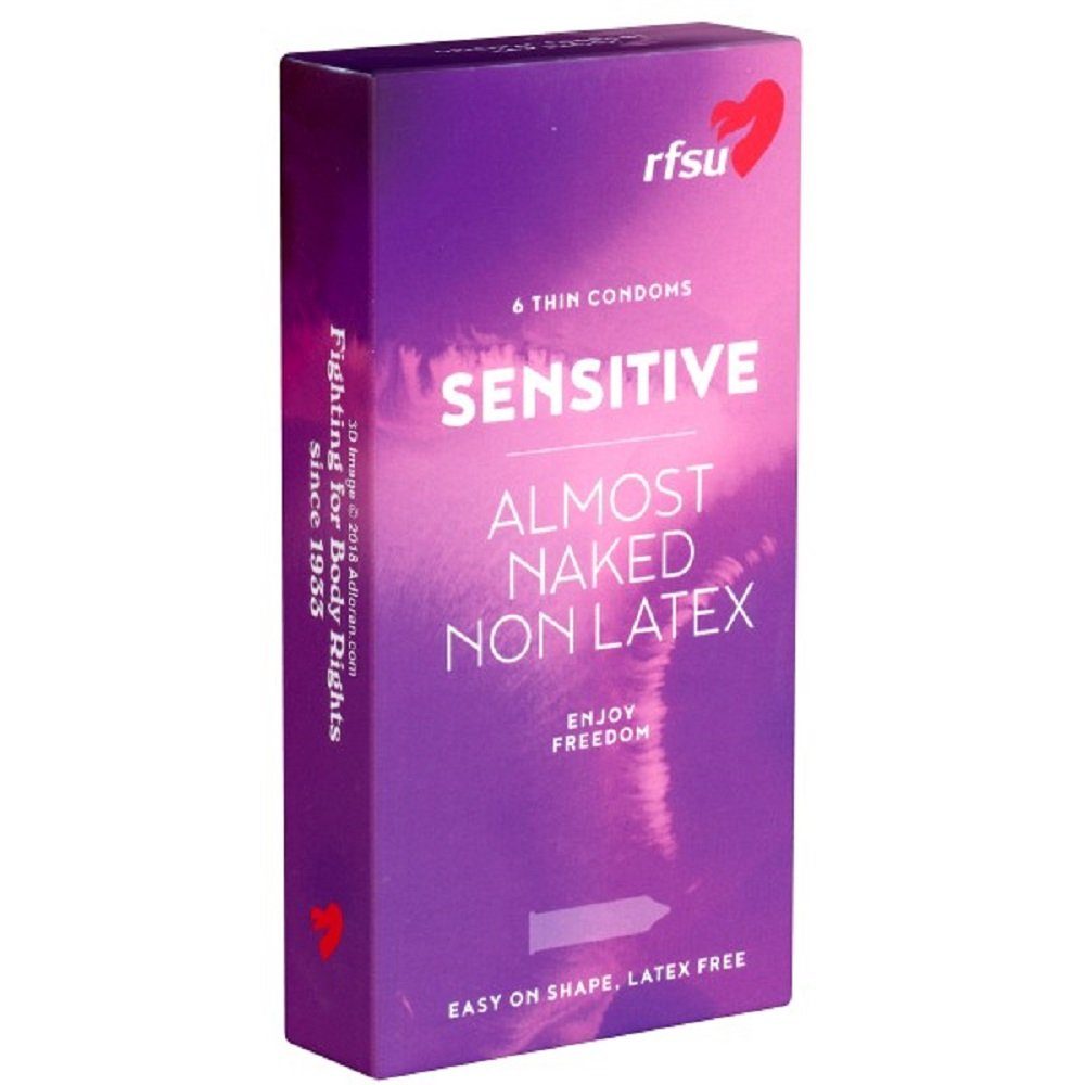 Rfsu Kondome Sensitive (Almost Naked) Packung mit, 6 St., latexfreie Kondome für ein noch besseres Gefühl