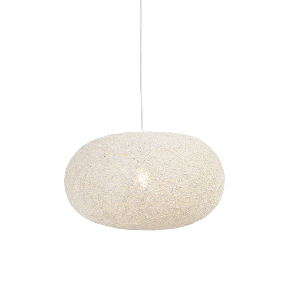 Qazqa Pendelleuchte Corda, ohne Leuchtmittel, E27, Weiß, Design, Papier, 1-flammig