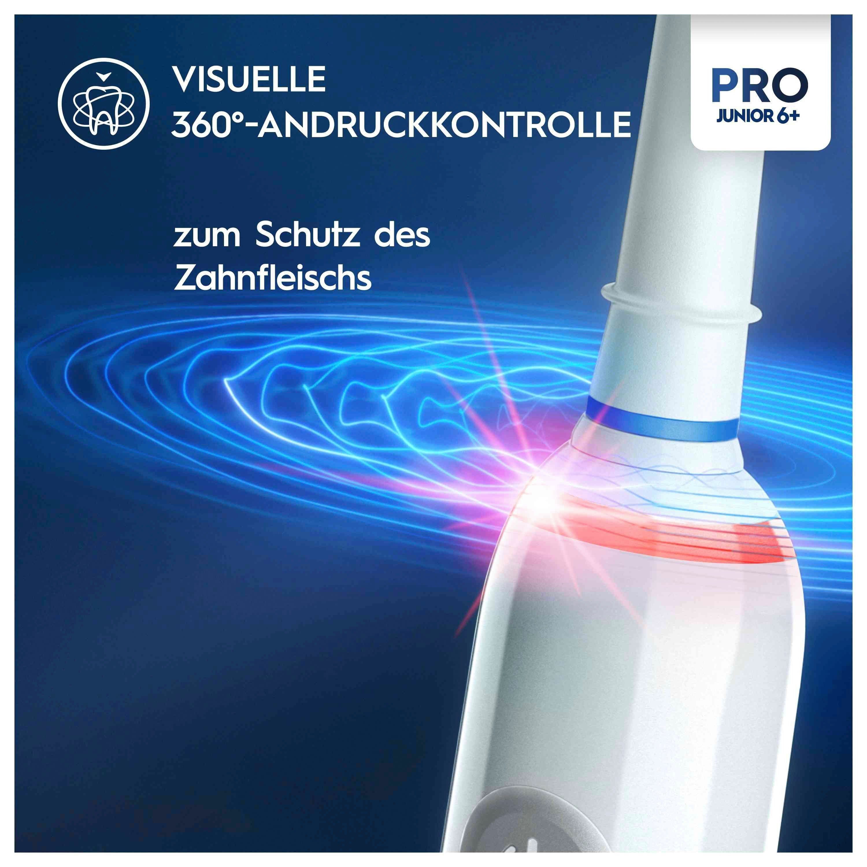 Oral-B Elektrische Zahnbürste Oral-B Pro Junior Star Wars Elektrische Zahnbürste, Weiß, Aufsteckbürsten: 2 St., Drucksensor