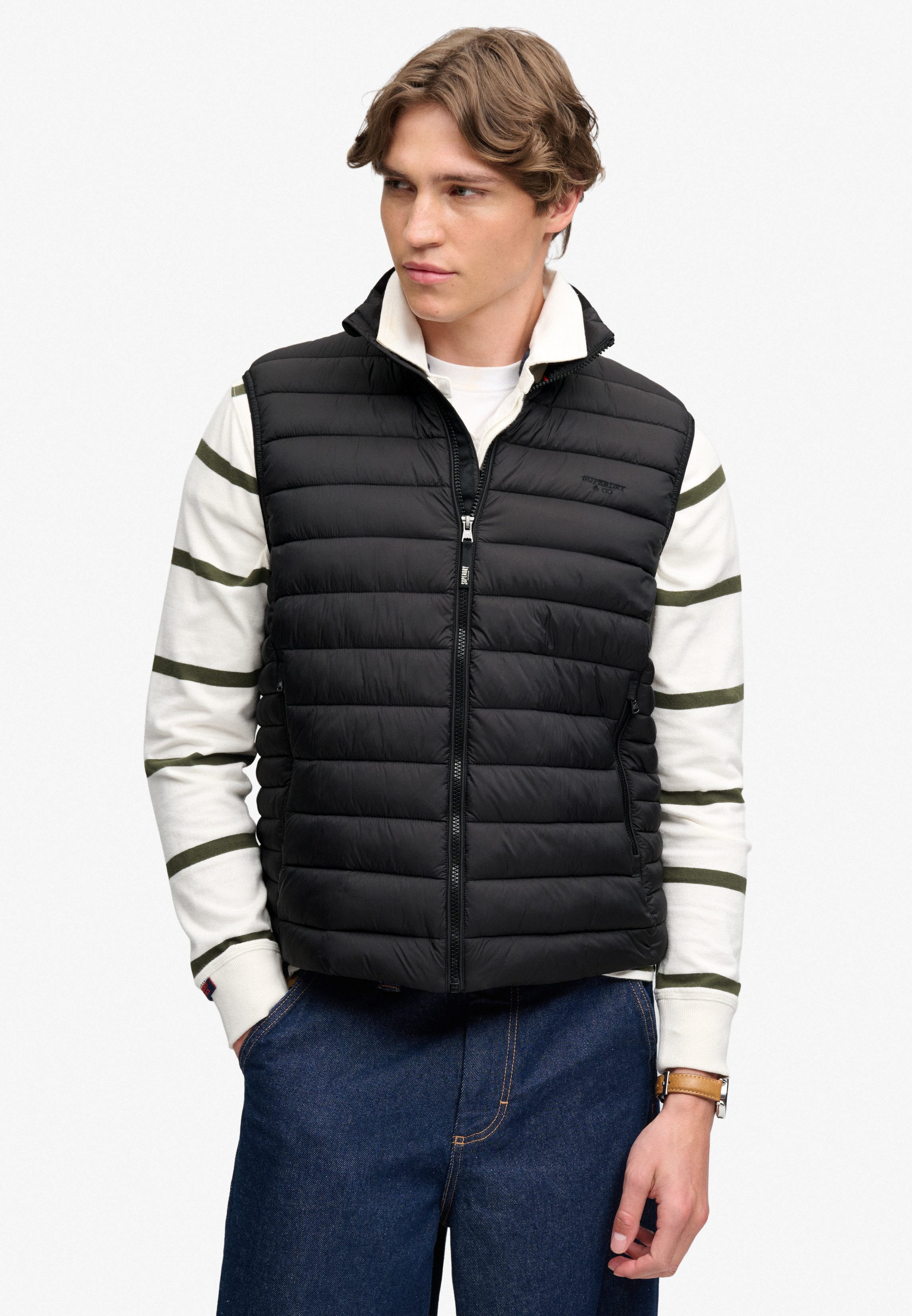 Superdry Steppweste FUJI LITE PADDED GILET Kunstfaser, slim fit