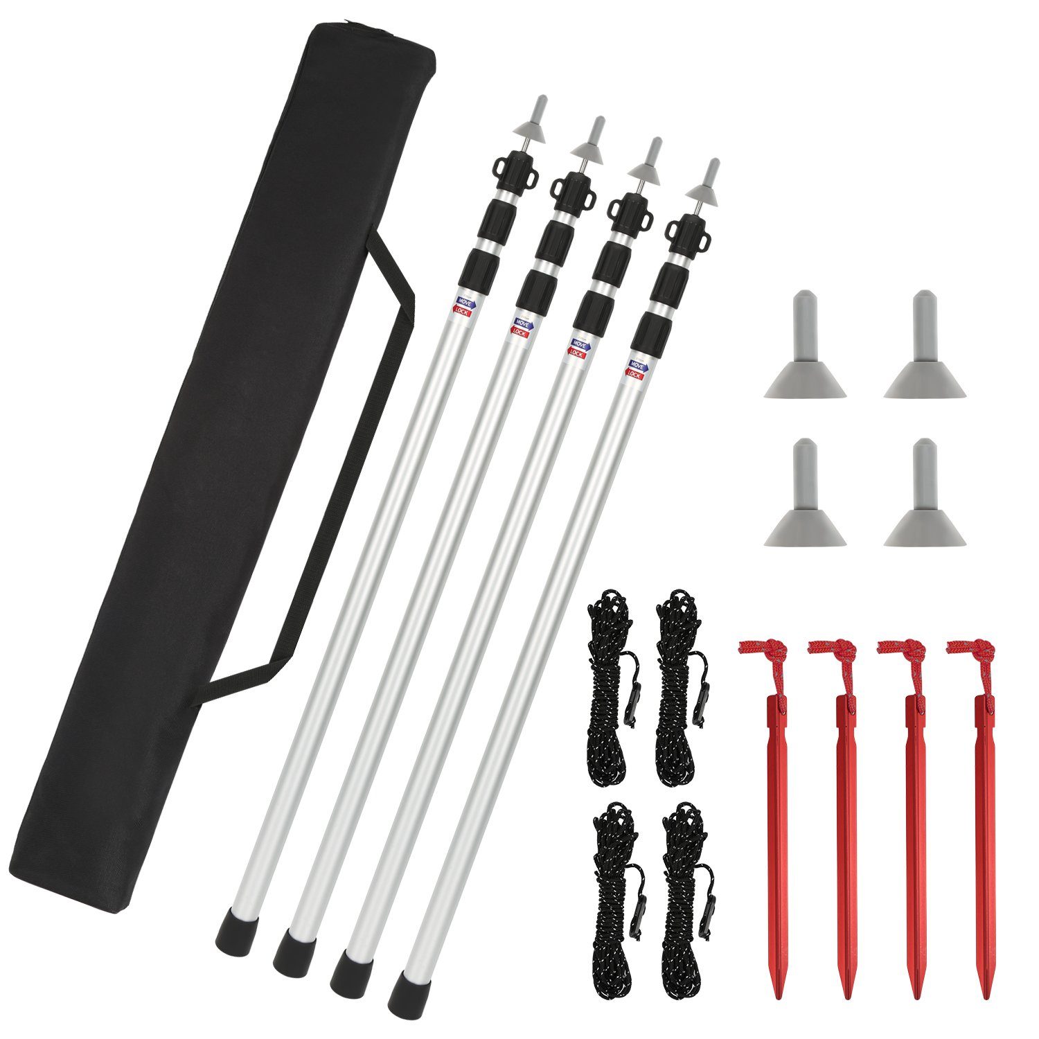Zeltstange Zeltstange Teleskop Markisenstange Sonnensegel Tarp Alu 88-234cm