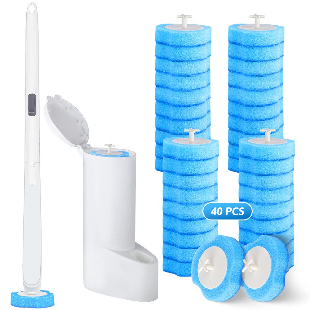 HUGERSTONE WC-Reinigungsbürste WC-Reinigungssystem mit 40 Stück Einweg Toilettenbürste, (40-tlg), WC-Bürsten mit Halter für Badezimmer, Badewanne