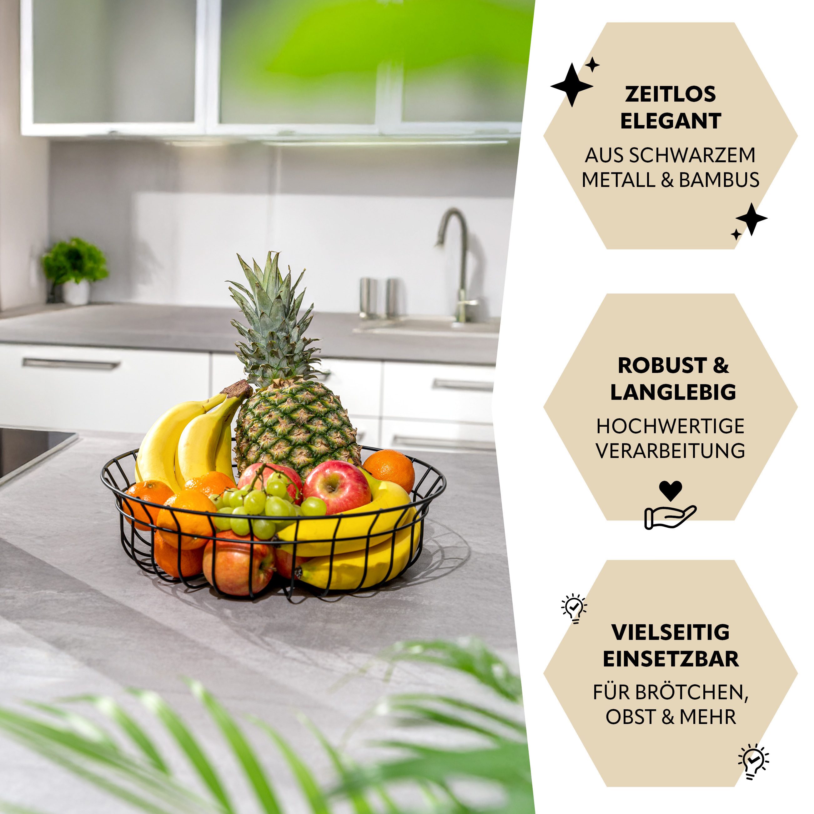 bremermann Obstschale aus Bambus und Metall
