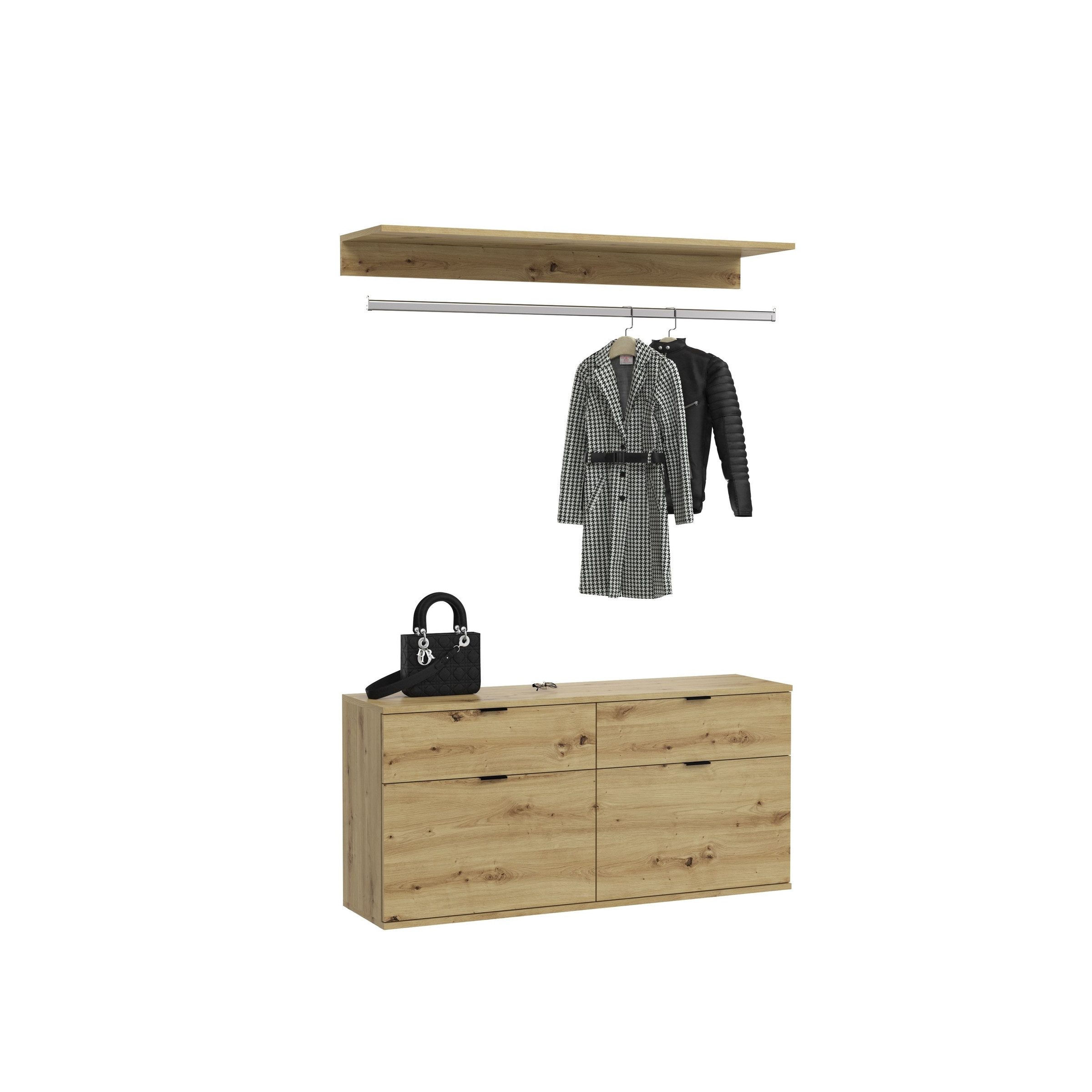 xonox.home Kommode in Artisan Eiche - 121x34cm (BxT)