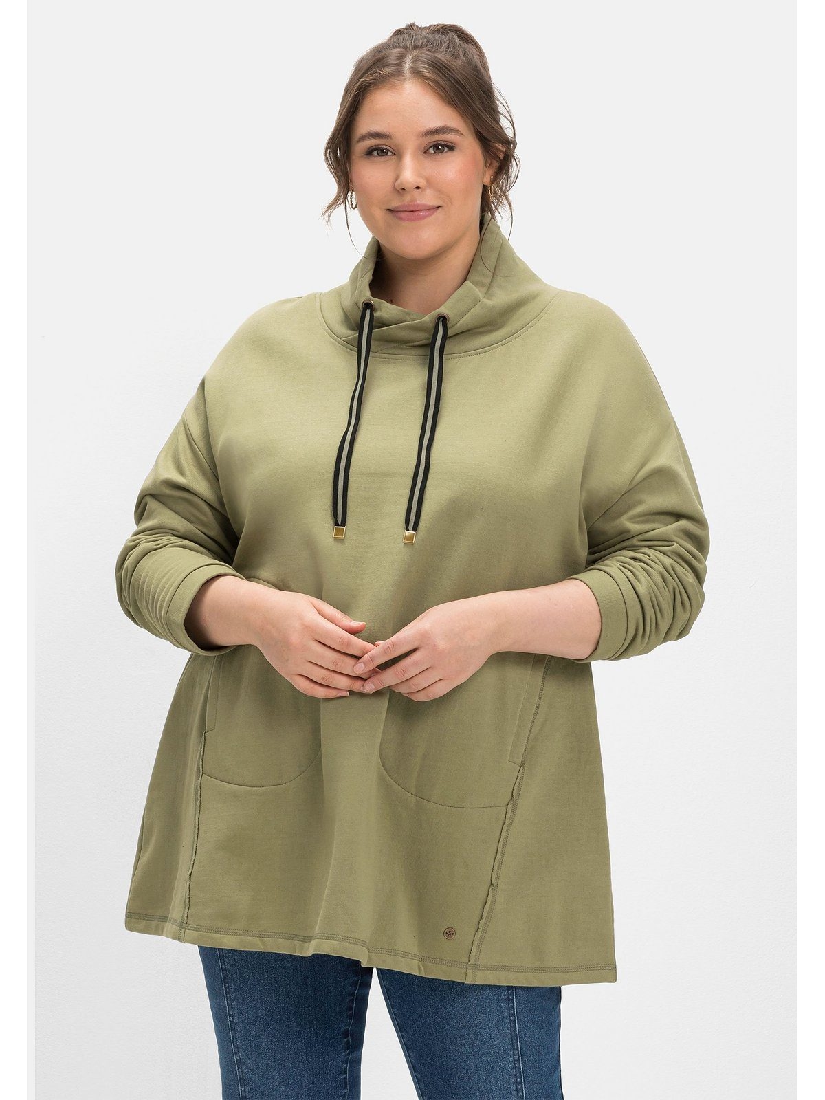 Sheego Sweatshirt Große Größen in A-Linie, mit Taschen und Kragen | Übergangsjacken