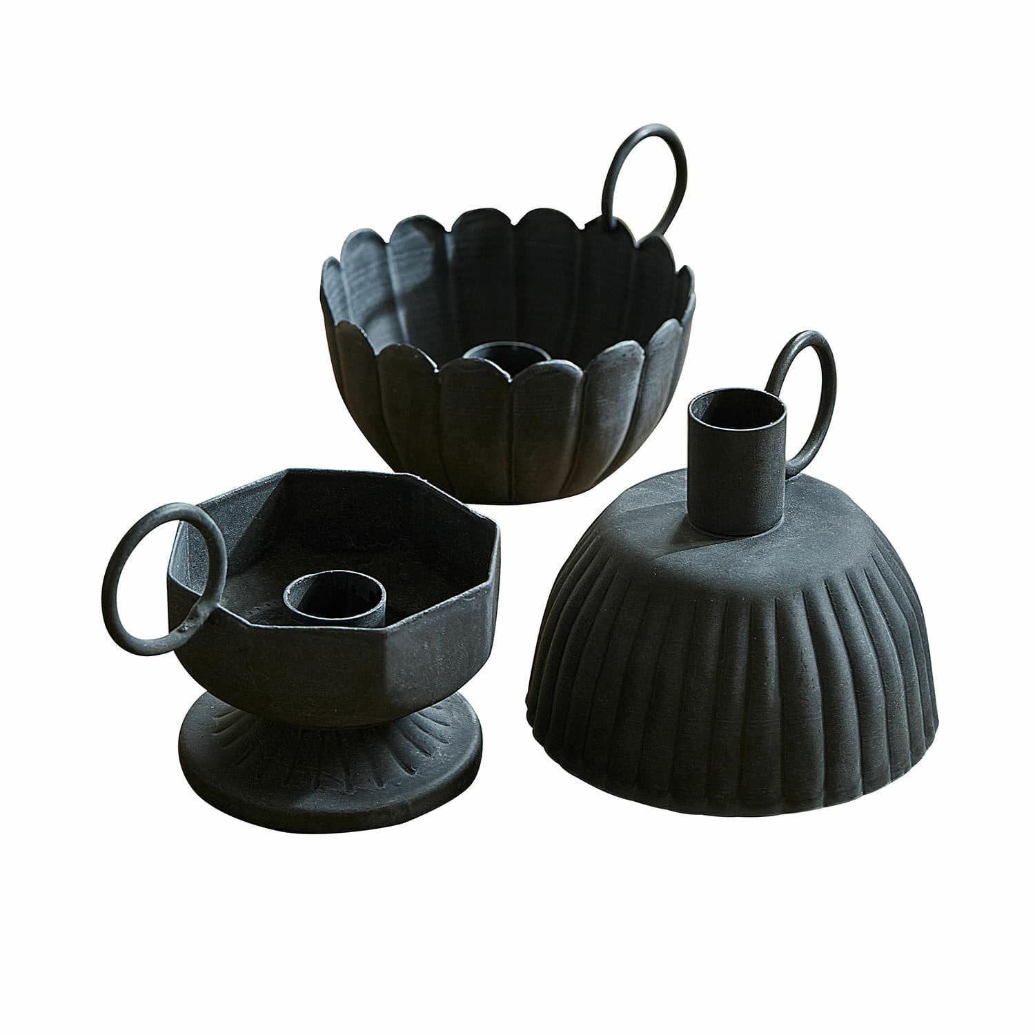 Mirabeau Kerzenständer Kerzenhalter 3er Set Lazharin antikgrau