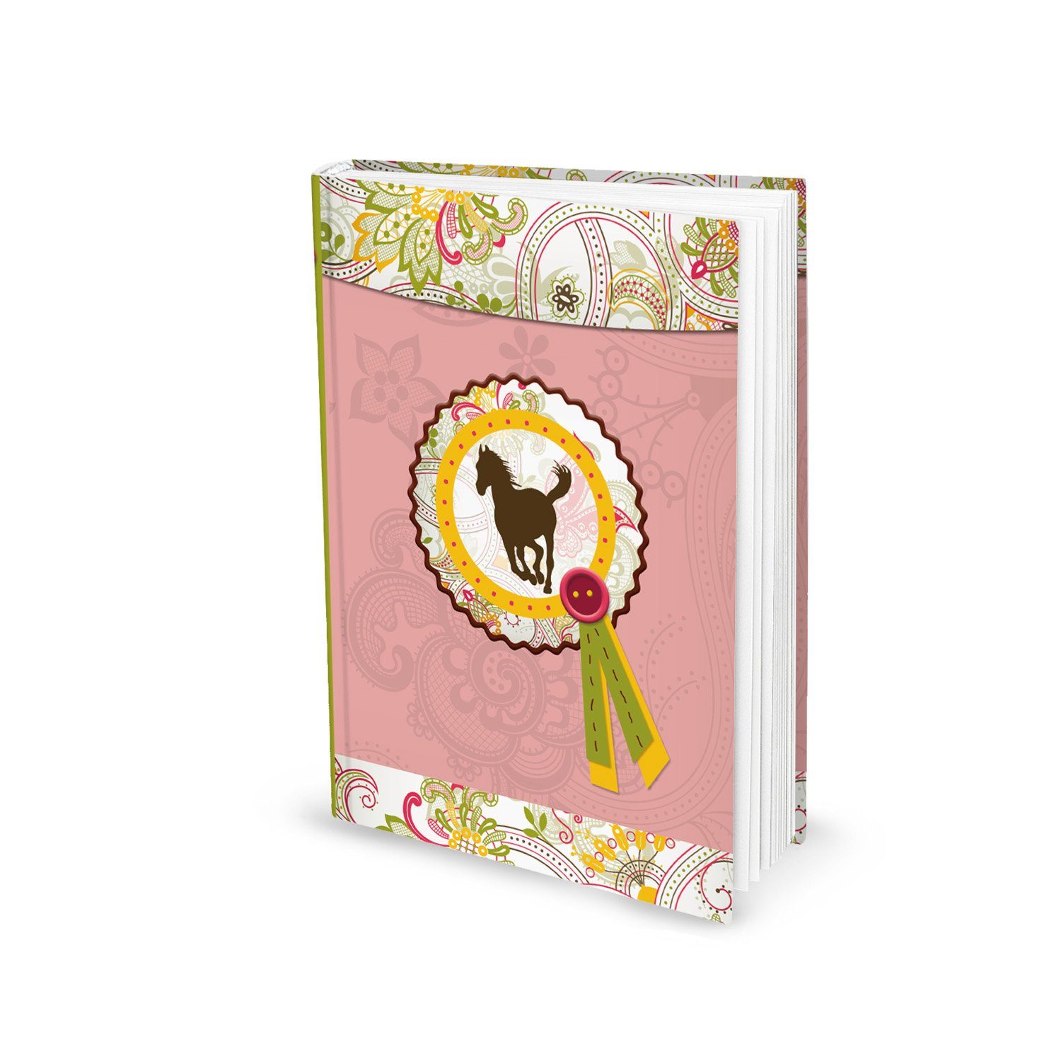 Logbuch-Verlag Notizbuch Notizbuch PFERD - DIN A5, mit Pferde-Motiv in rosa
