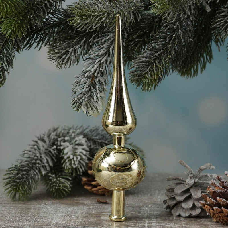 MARELIDA Christbaumspitze Weihnachtsbaum Baumspitze Kunststoff gold H:23cm Spitze für Christbaum