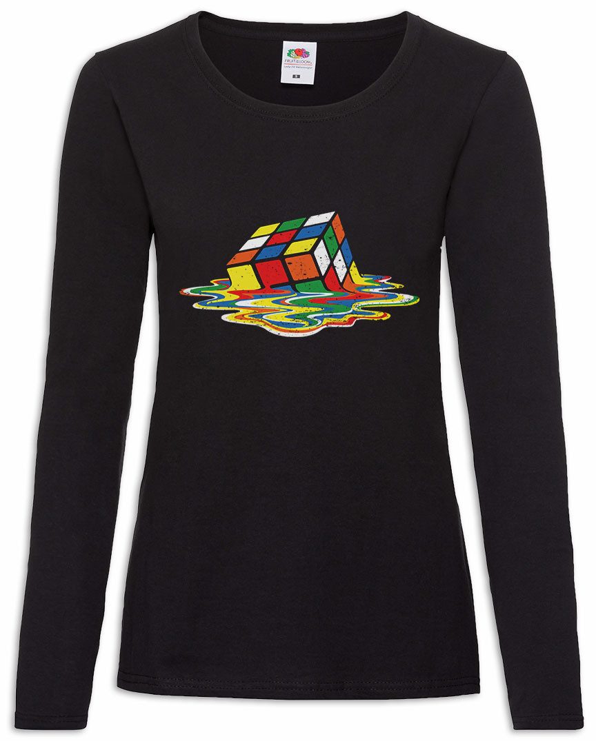 Langarmshirt Cube Meltdown Damen Langarmshirt Zauberwürfel 80s Magic Speed Cubing