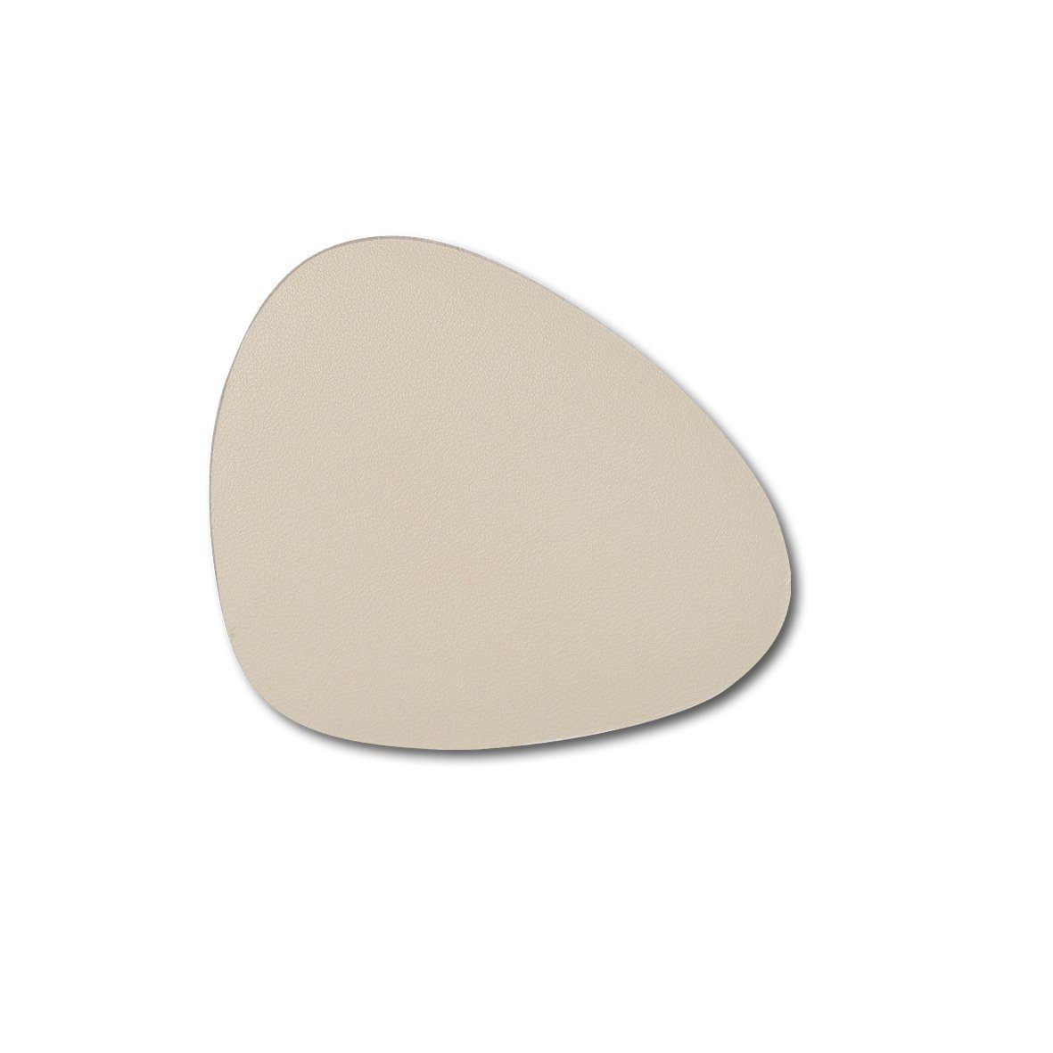 Zeller Present Glas untersetzer-Set, Kunstleder (100% PVC), 6-tlg., Kunstleder, creme, 12 x 10 cm