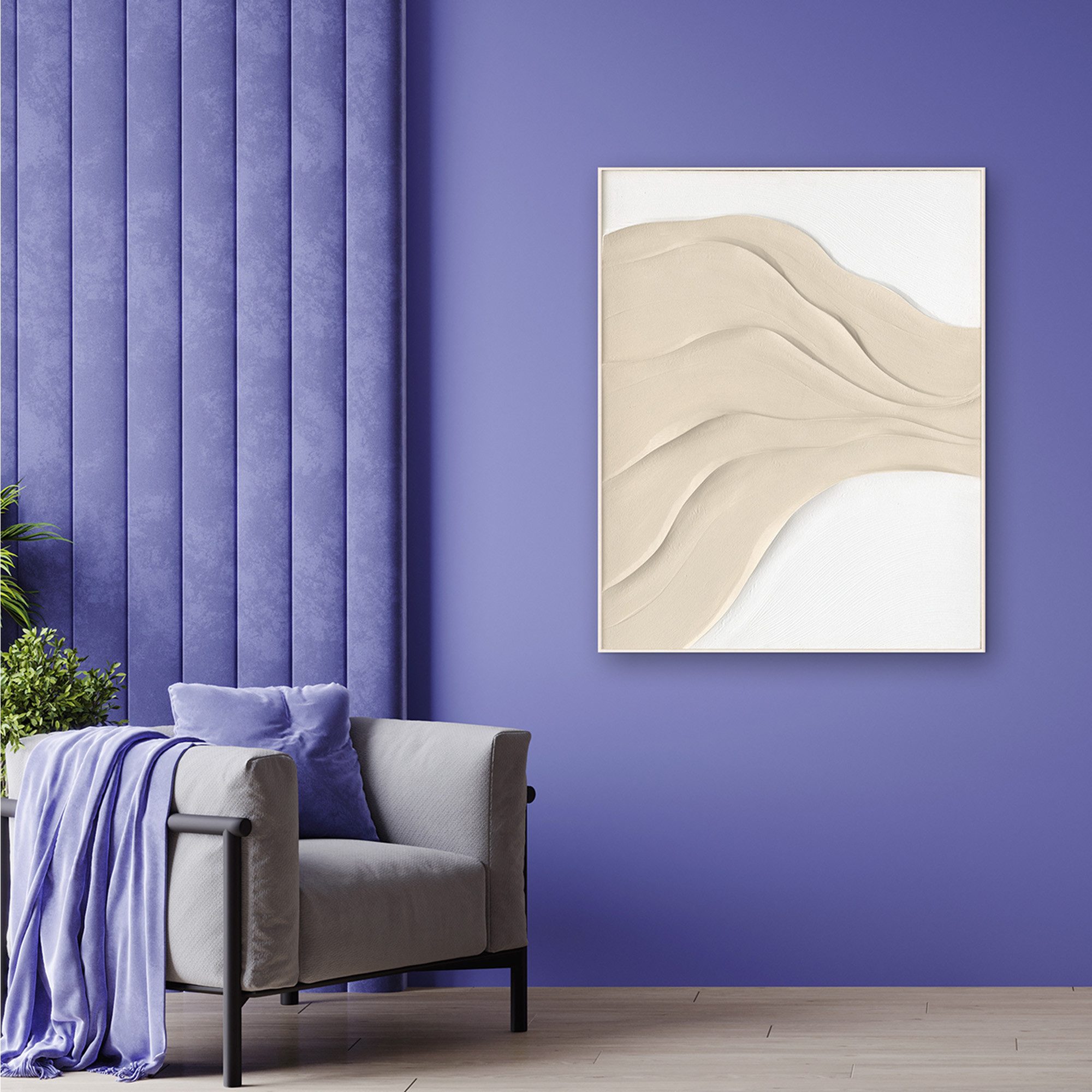 ArtUniverse Gemälde Bright Sandy Waves 80 x 100 cm, Bright Sandy Waves 80x100 cm