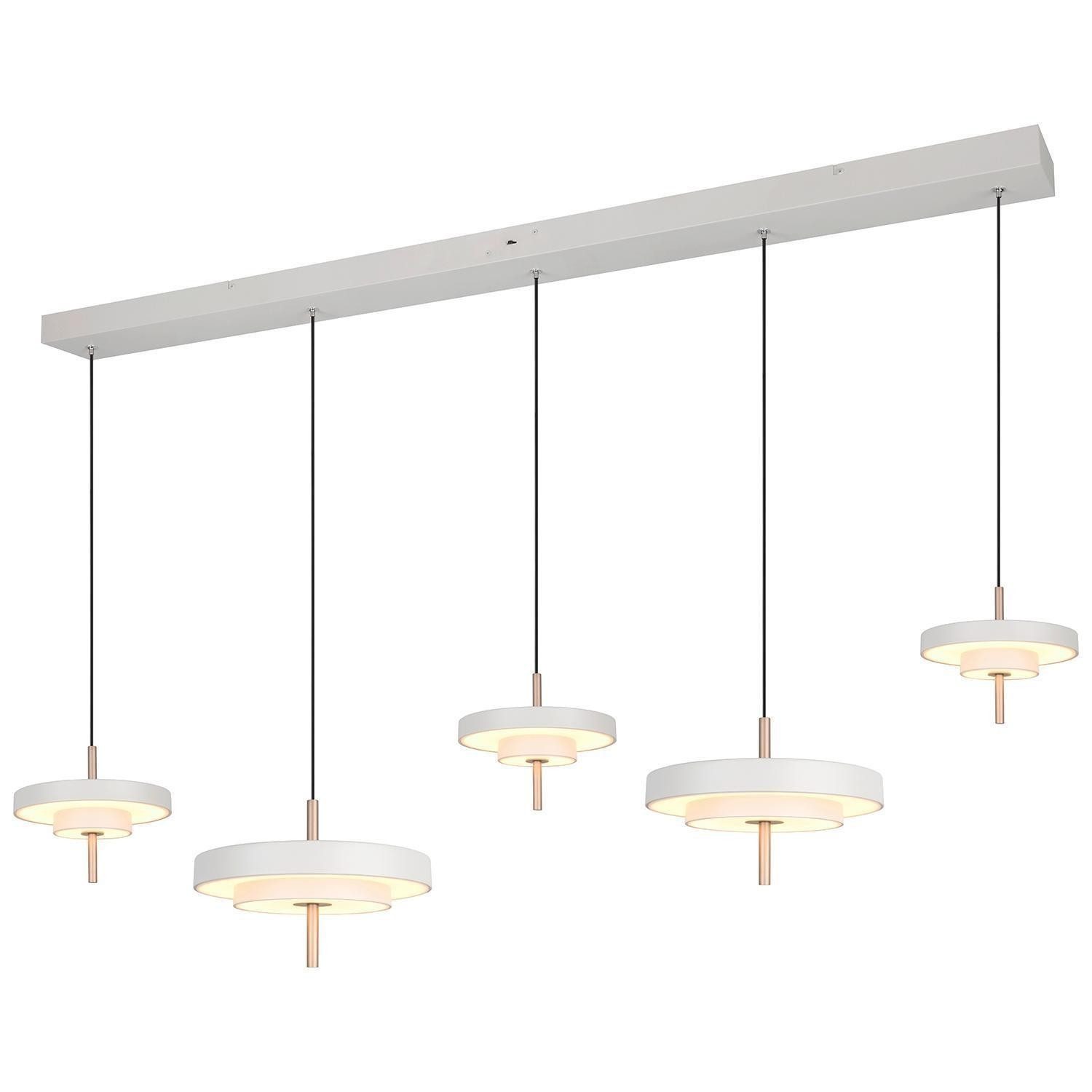 TRIO Leuchten LED Pendelleuchte KEATON, 5-flammig, Braun, Grau, Metall, Anp günstig online kaufen