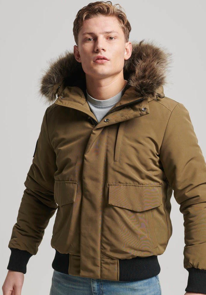 Superdry Steppjacke EVEREST HOODED PUFFER BOMBER Military Olive