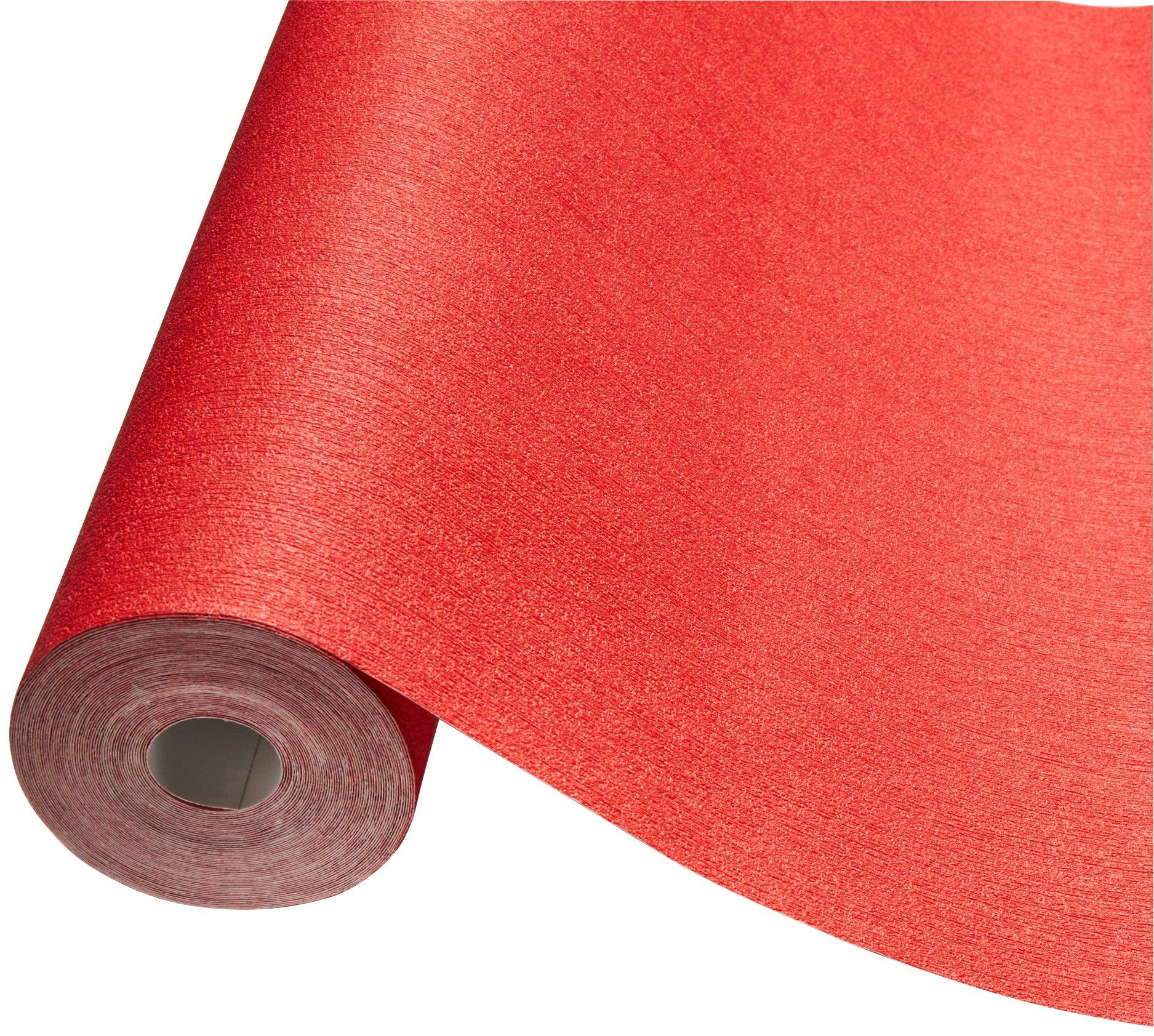 einfarbig, Uni Plain, Architects Vliestapete rot unifarben, Tapete Paper Einfarbig