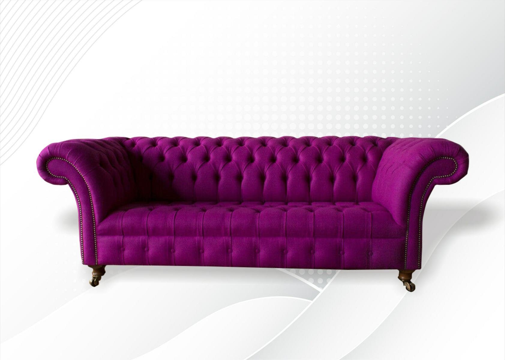 Europe Design, Lila modernes Chesterfield-Sofa Chesterfield Couch Dreisitzer in Made luxus JVmoebel