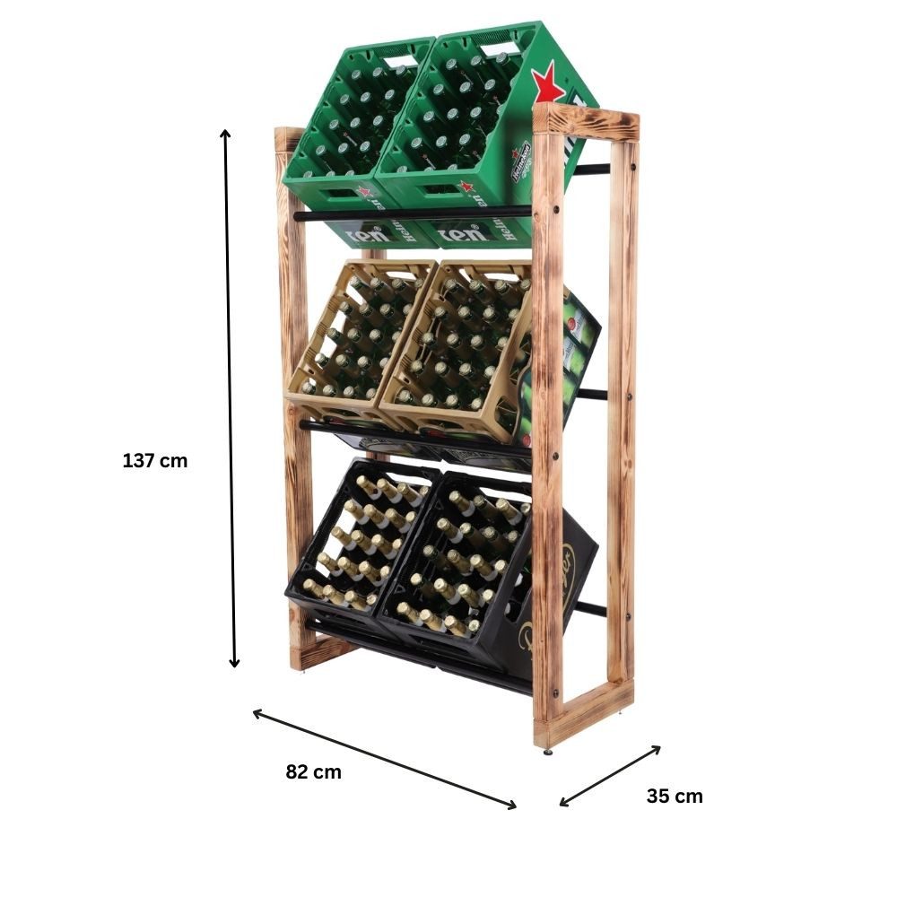 PROREGAL® Küchenregal Getränkekistenregal HARZ 137x82x35cm 9 günstig online kaufen