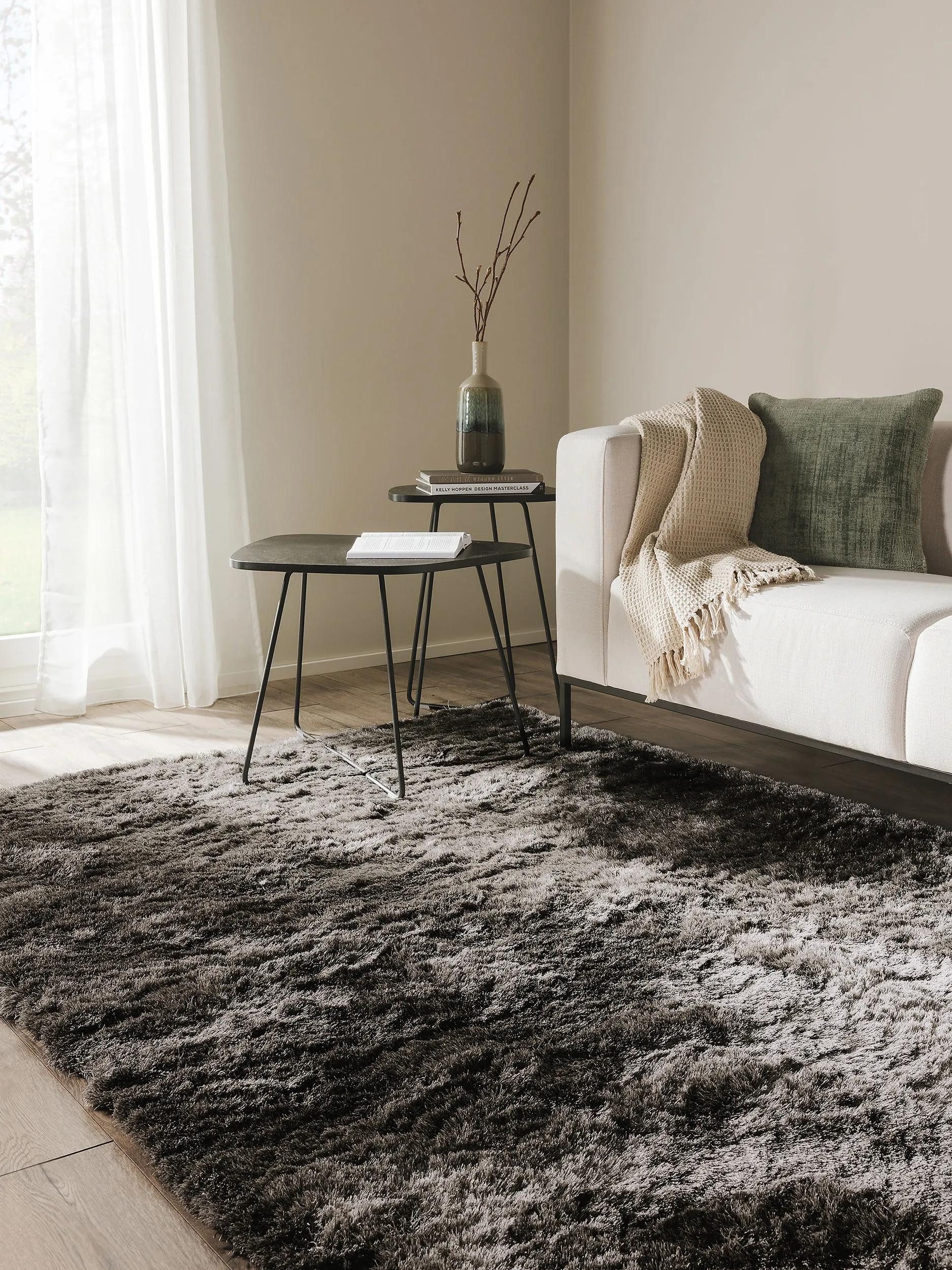 benuta Teppich Whisper, rechteckig, Höhe: 31 mm, Hochflorteppich Wohnzimmer, Schlafzimmer, Esszimmer, Flur, Weich