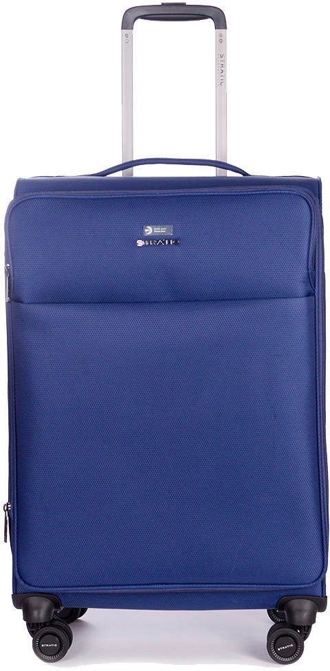 Stratic Weichgepäck-Trolley Stratic Light + M, dark blue, 4 Rollen, Reisekoffer Reisegepäck Aufgabegepäck TSA-Zahlenschloss