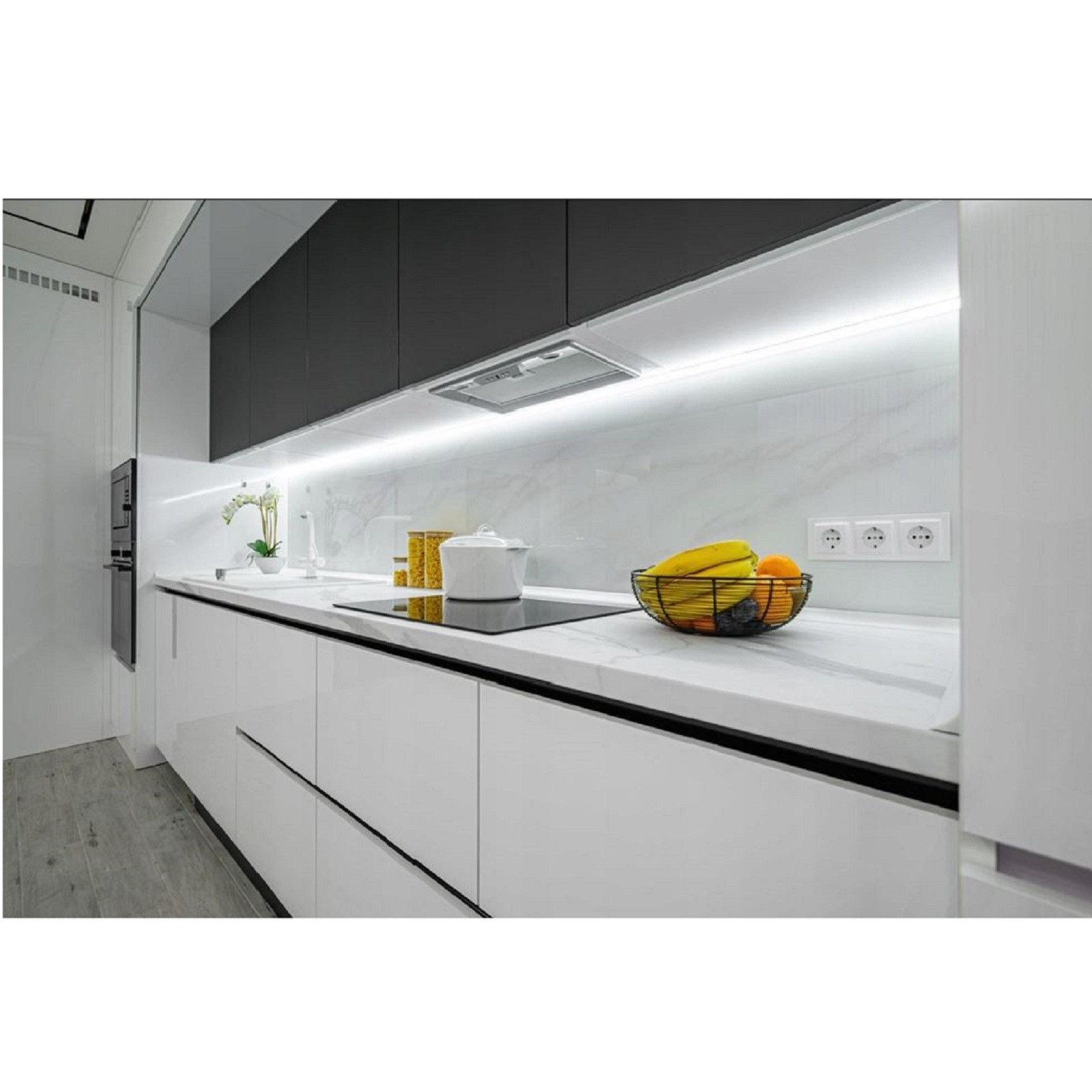 QLS LED Unterbauleuchte Neutralweiß 4000K 30 - 120 cm, LED fest integriert, mit Hand-Sweep-Sensor Schrankbeleuchtung Bewegungsmelder – Bild 5 von 5