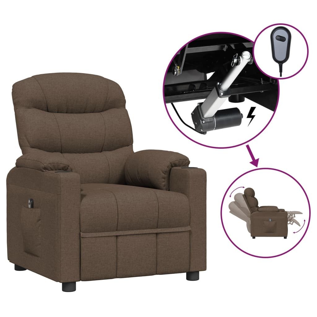 vidaXL Sessel Relaxsessel Elektrisch Braun Stoff günstig online kaufen
