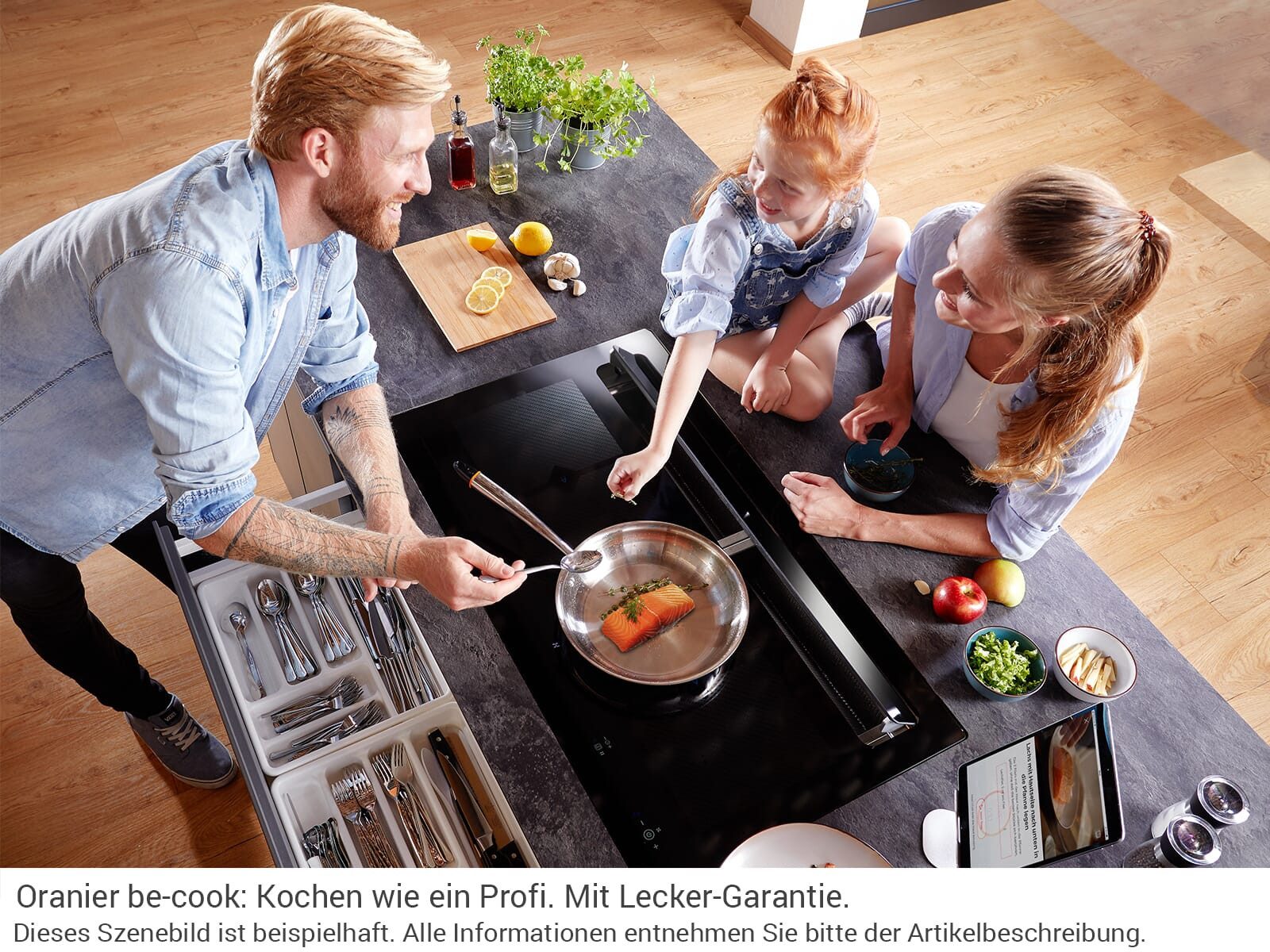 Oranier Kochfeld mit Dunstabzug 2094 58, Timer, TouchControl-Bedienung