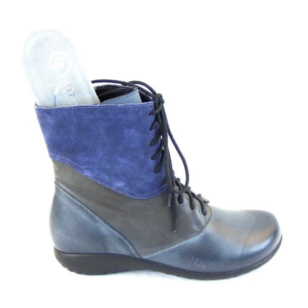 Fußbett Echt-Leder 16032 blau Damen combi Stiefelette grau NAOT Stiefeletten Naot Atopa Schuhe