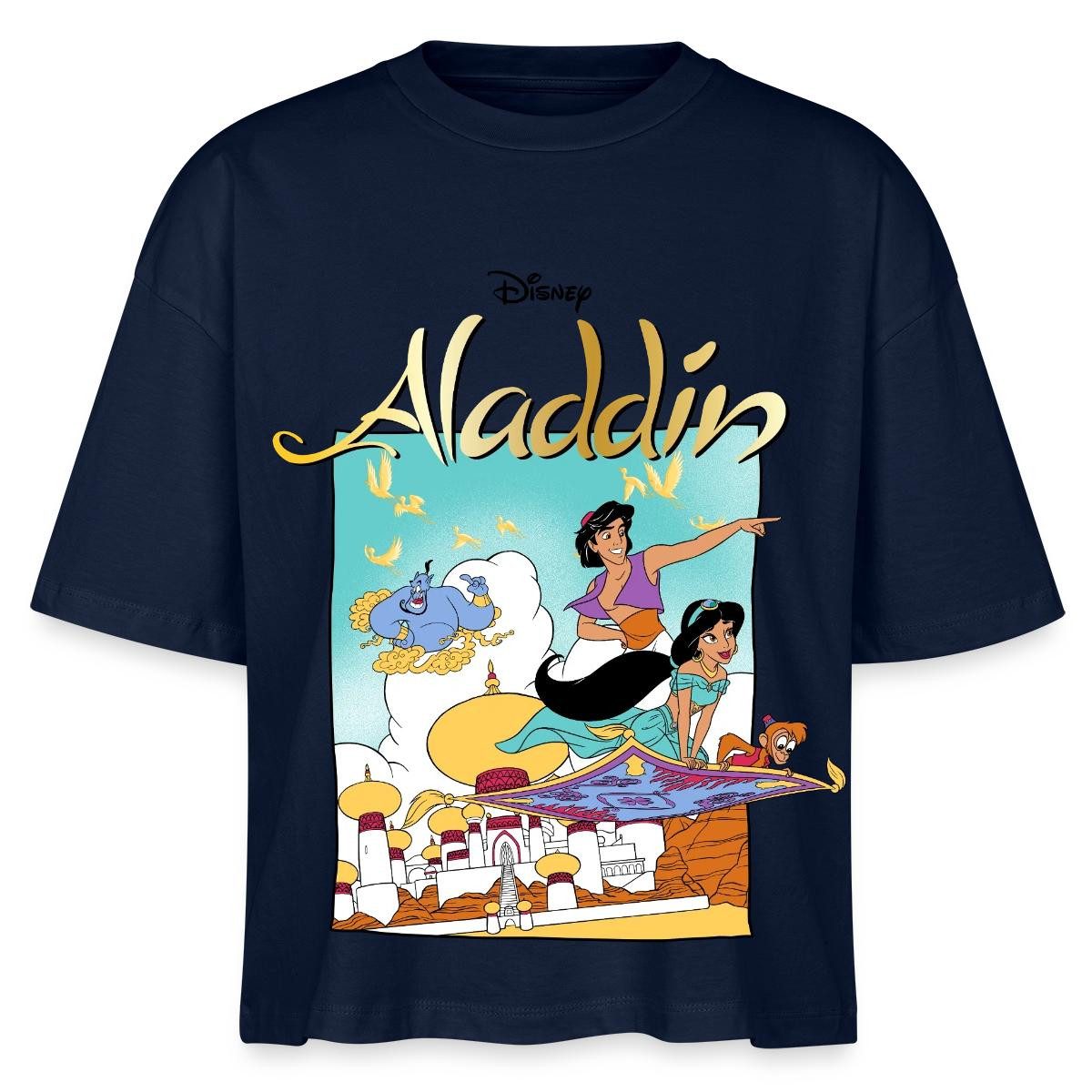 T-Shirt Jasmin Und Aladin Auf Fliegendem Teppich Boxy Shirt Damen