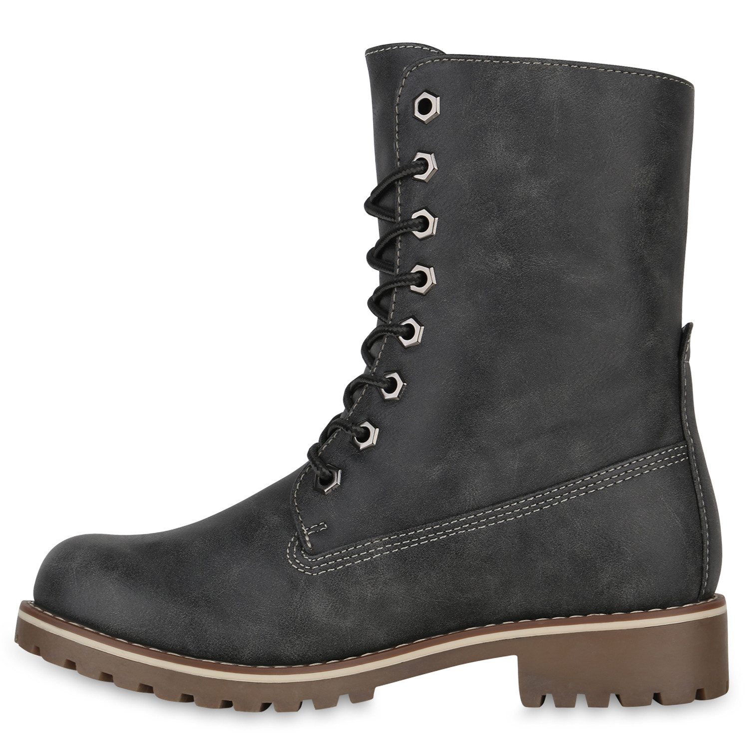 VAN HILL 813135 Schnürstiefelette Damen Schnürstiefeletten Scarlett mit Profilsohle und Warmfutter – Bild 3 von 4
