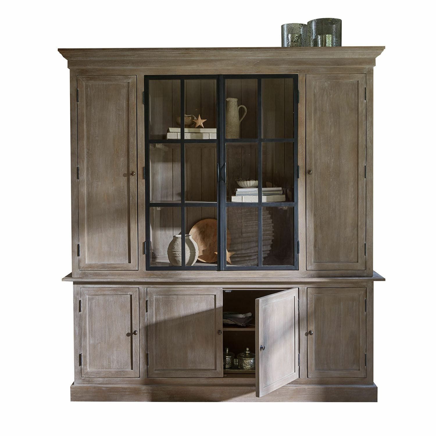 Hochschrank Schrank Valandor antikgrau