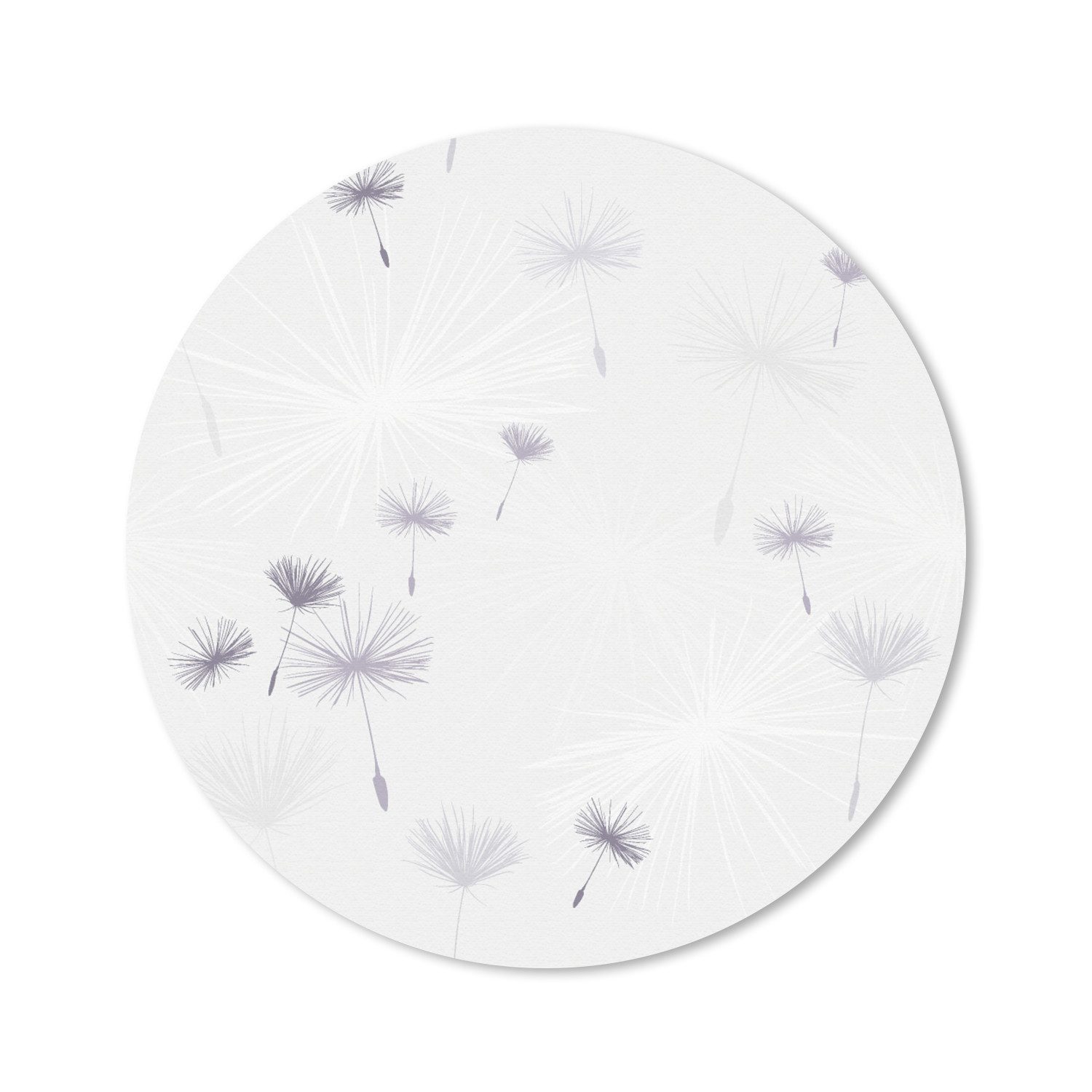 MuchoWow Mauspad Design - Pusteblume - Blumen (1-St), Büro für Tastatur und Maus, Mousepad Gaming, Rund 20x20 cm