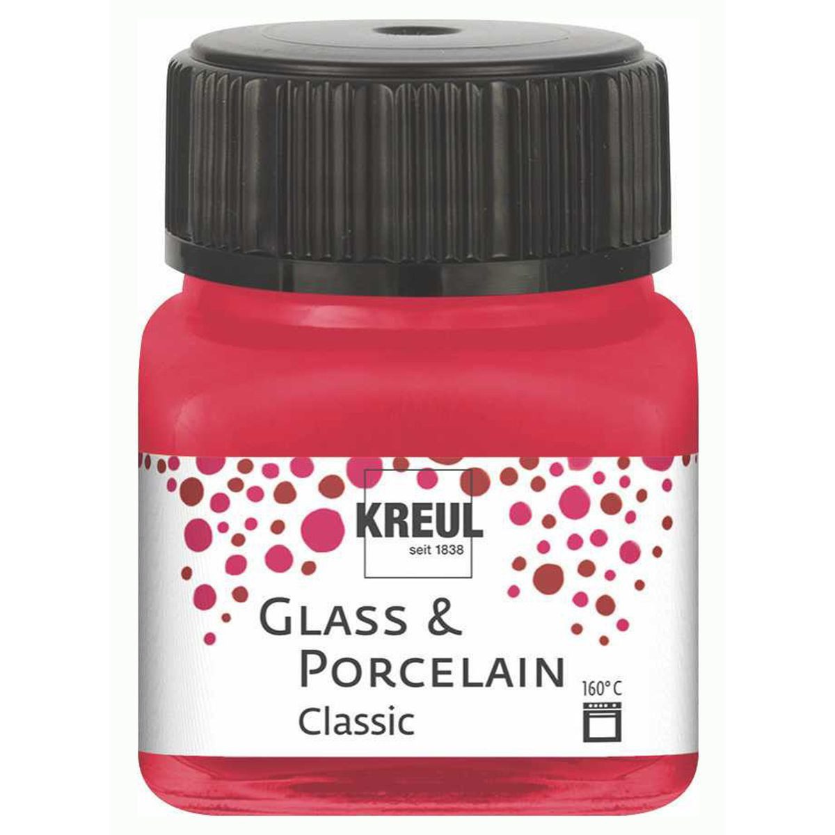 C. KREUL Porzellanfarbe KREUL Glass & Porcelain Farbe Clear karminrot 20ml Glas