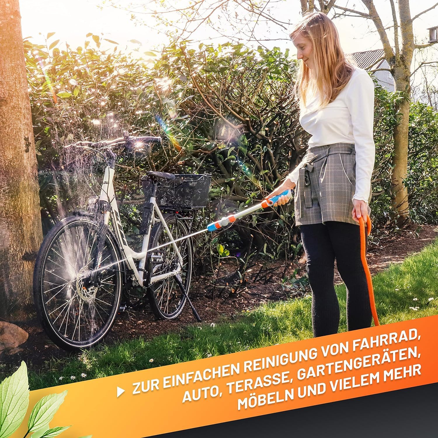 GRÜNTEK Gießstab Super-Twister 18" Gießstab, Wasserlanze, Reinigungs-Stab, Gartenbrause, (Sprühkopf), für Gartenbewässerung, KFZ- und Fahrradreinigung, starke Sprühlanze