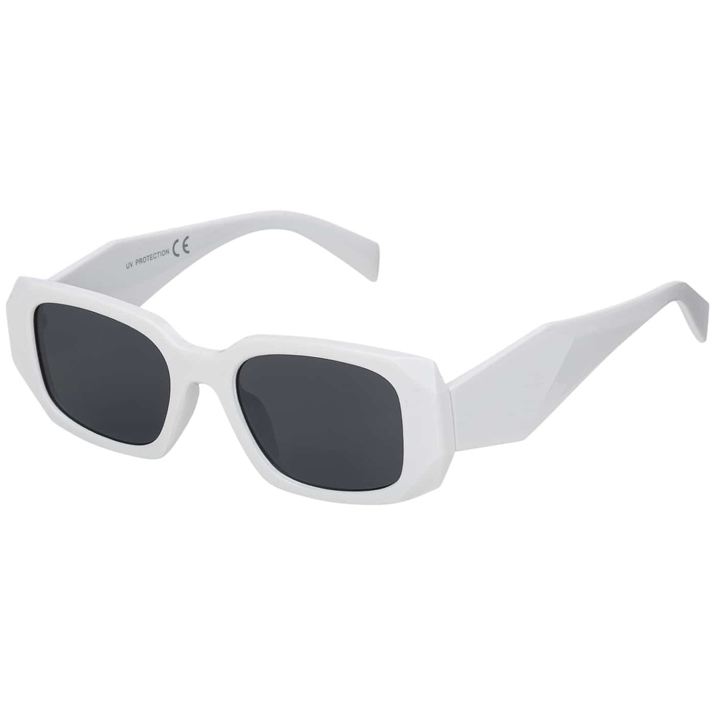 BEZLIT Eyewear Retrosonnenbrille Rundglas Designer Damen Sonnenbrille (1-St) mit schwarz und Braunen Linsen Weiß