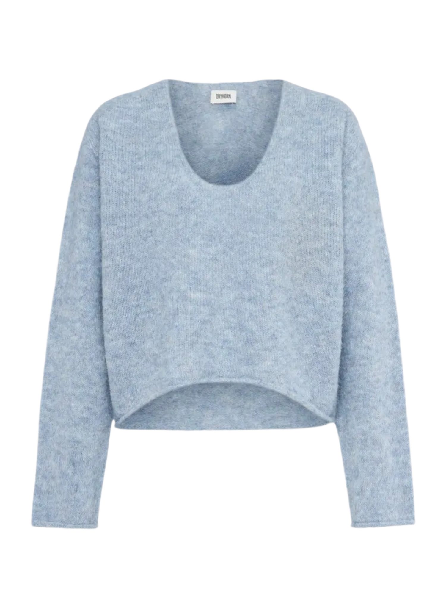 Drykorn Strickpullover blau,Casual,Alpaka,Unifarben,Rundhals,Lang,Oversized