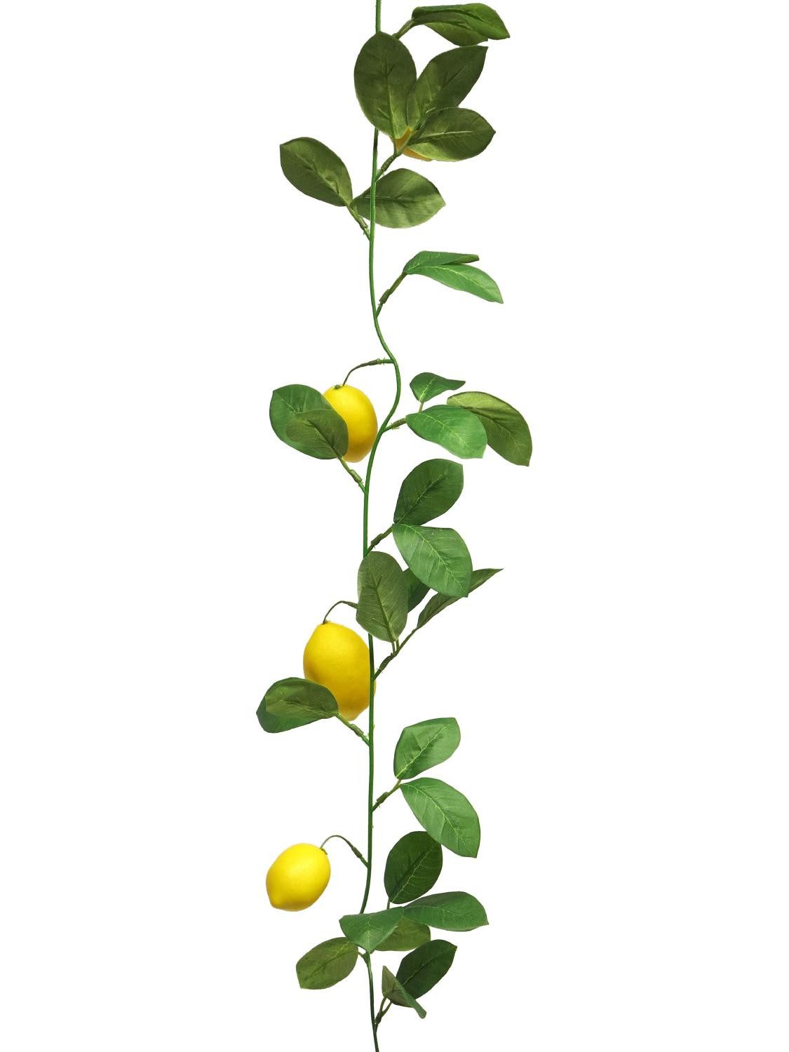 Kunstgirlande Deko Girlande Zitrone XIALIN mit Früchten, gelb, 180 cm Zitrone, artplants, Höhe 180.0 cm
