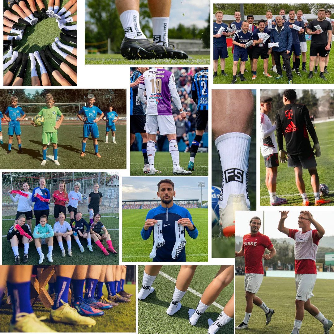 Athlix Sportsocken 5 Paar Fußball Socken, Sportsocken 34-46 Anti Rutsch Grip Fussball Atmungsaktiv, absorbieren Schweiß, Vielseitig einsetzbar